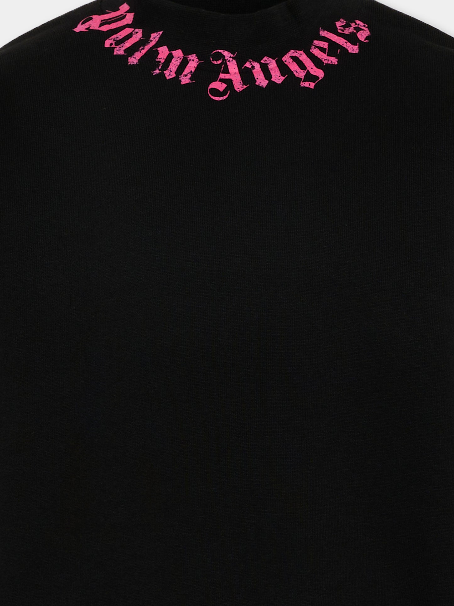 Felpa nera per bambina con logo,Palm Angels,PGBA013S26FLE004 110