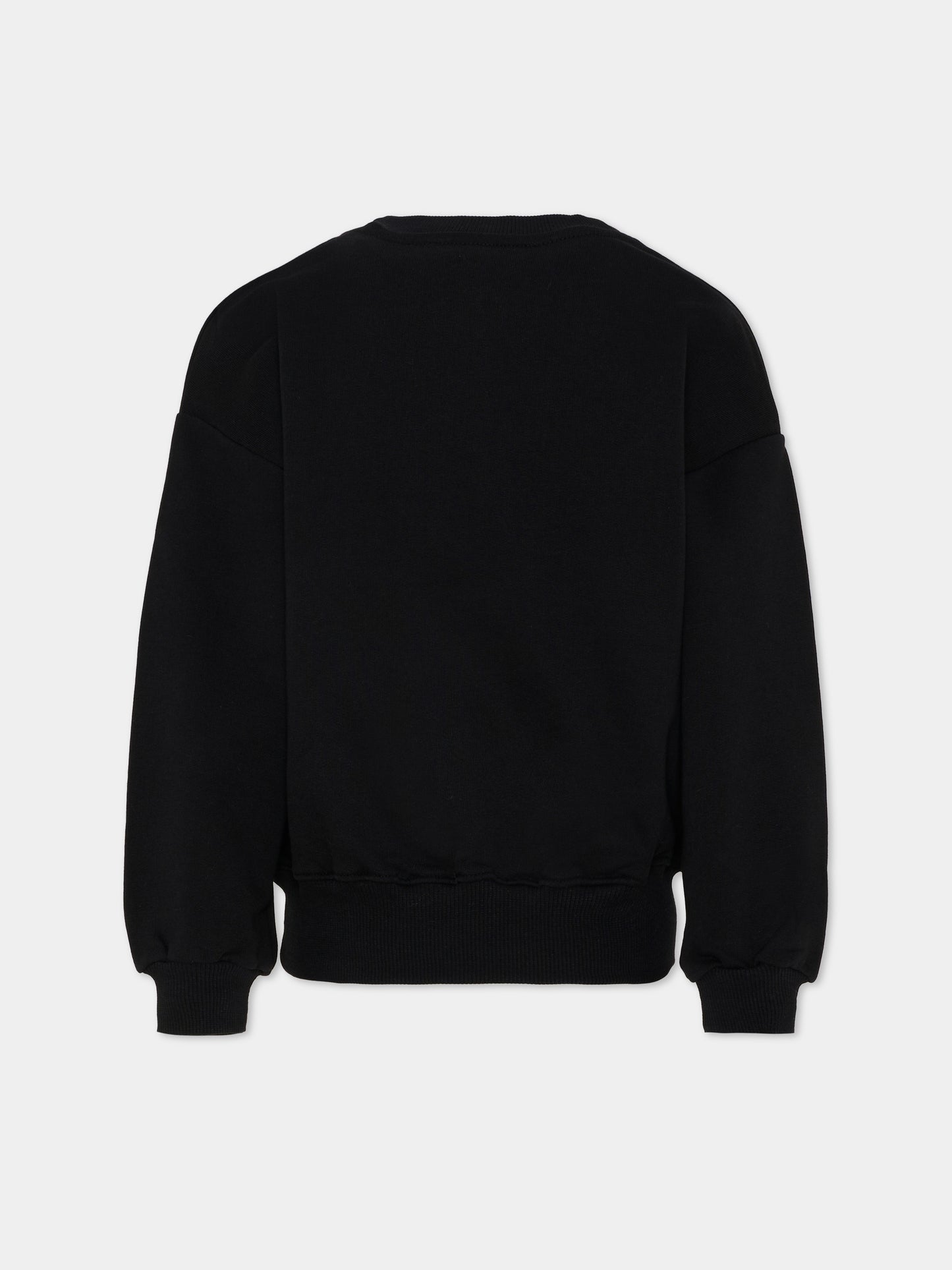 Felpa nera per bambina con stampa gelato,Philipp Plein Junior,S6PHJGSW209 110