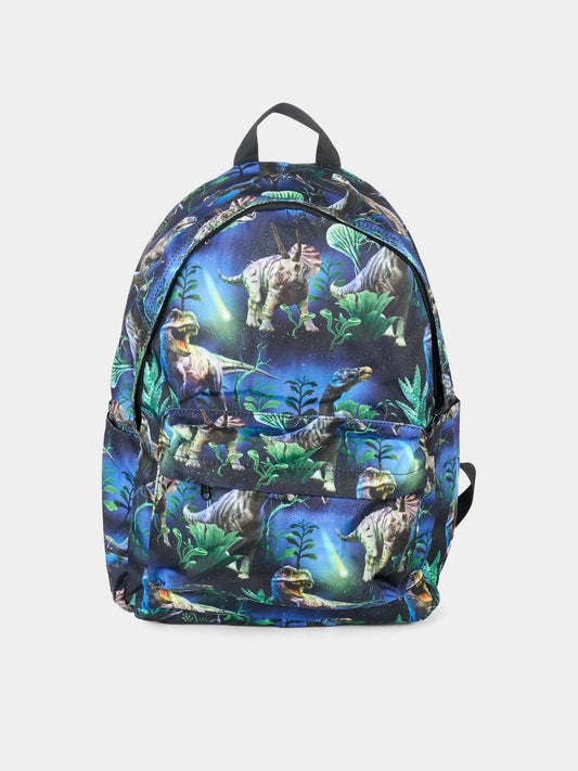 Zaino Mio blu per bambino con dinosauri all over,Molo,7W25V201 9419