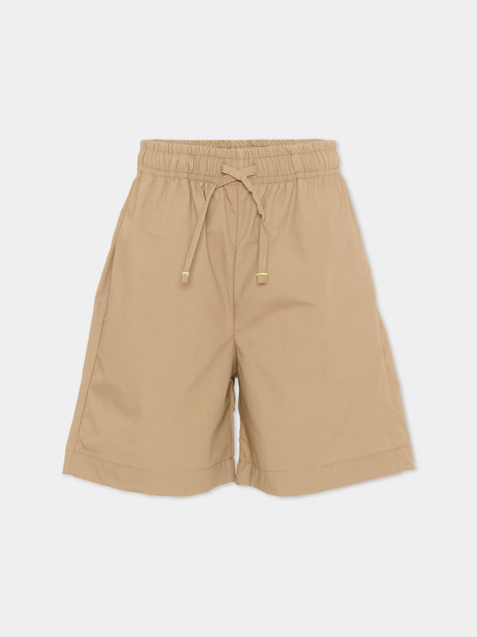 Shorts beige per bambino con logo,Msgm Kids,S6MSJBBE190 178