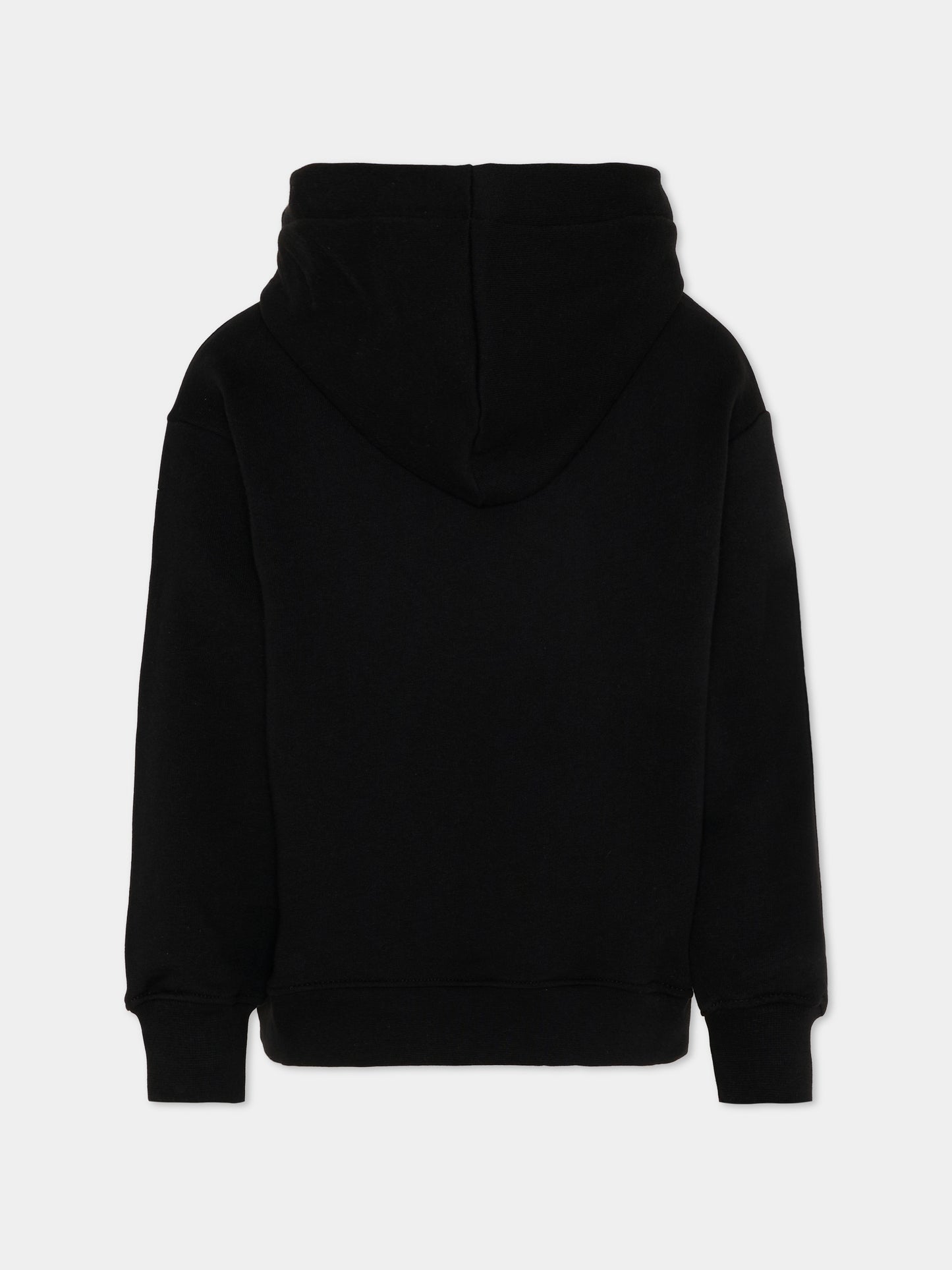 Felpa nera per bambino con logo,Msgm Kids,S6MSJBHS258 110