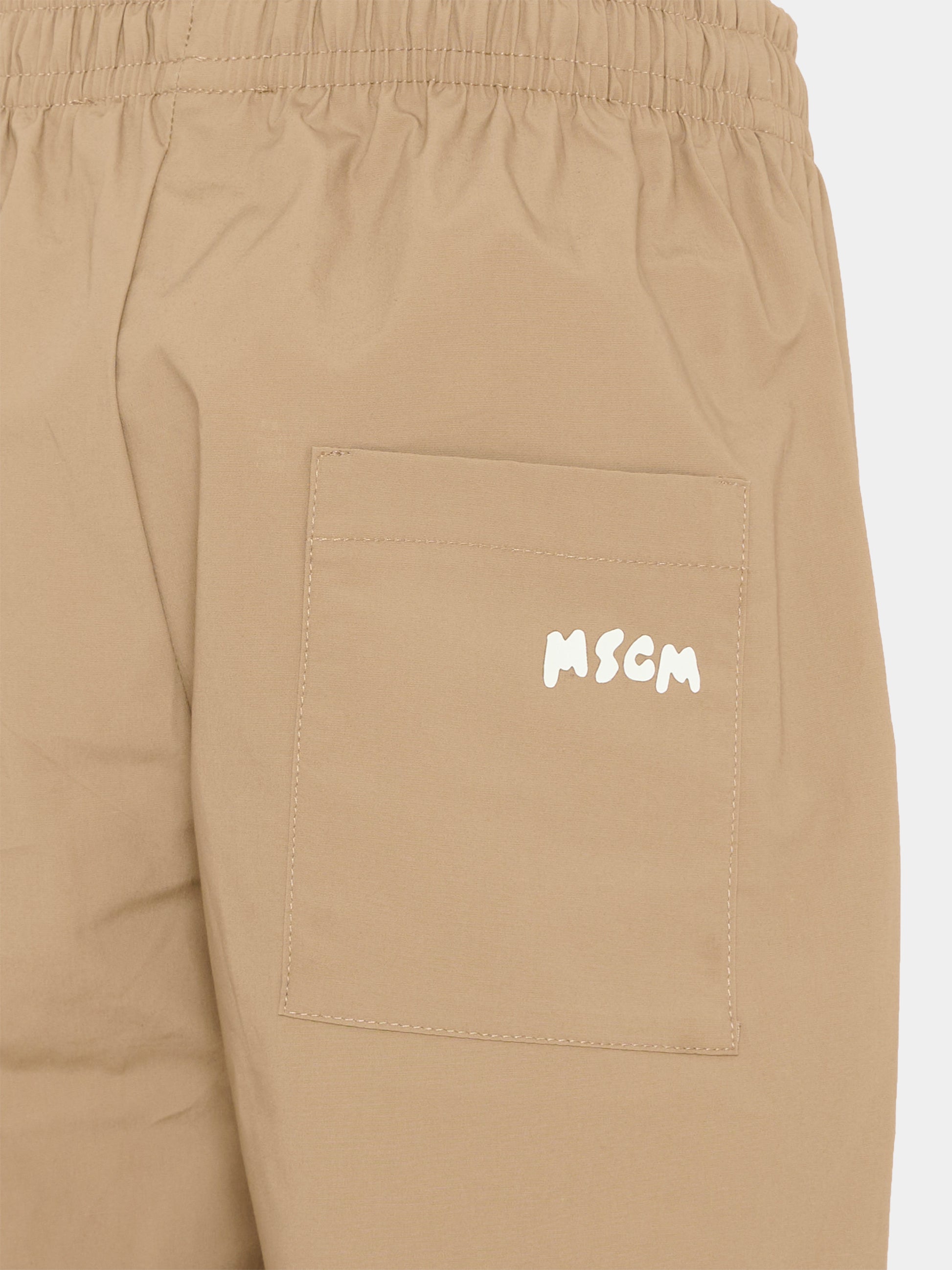 Pantaloni beige per bambino con logo,Msgm Kids,S6MSJBPA188 178