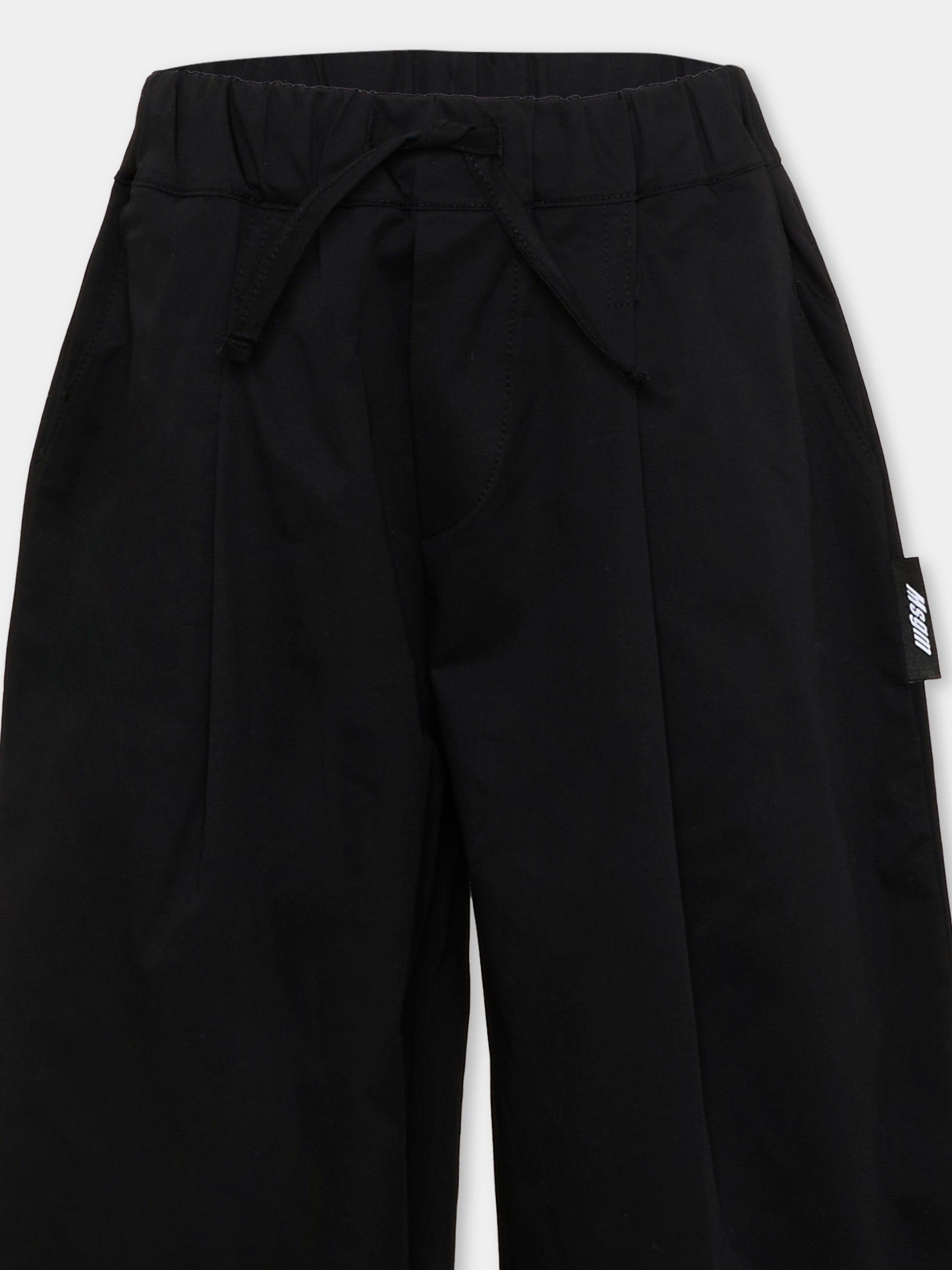 Pantaloni casual nero per bambino,Msgm Kids,S6MSJBPA252 110