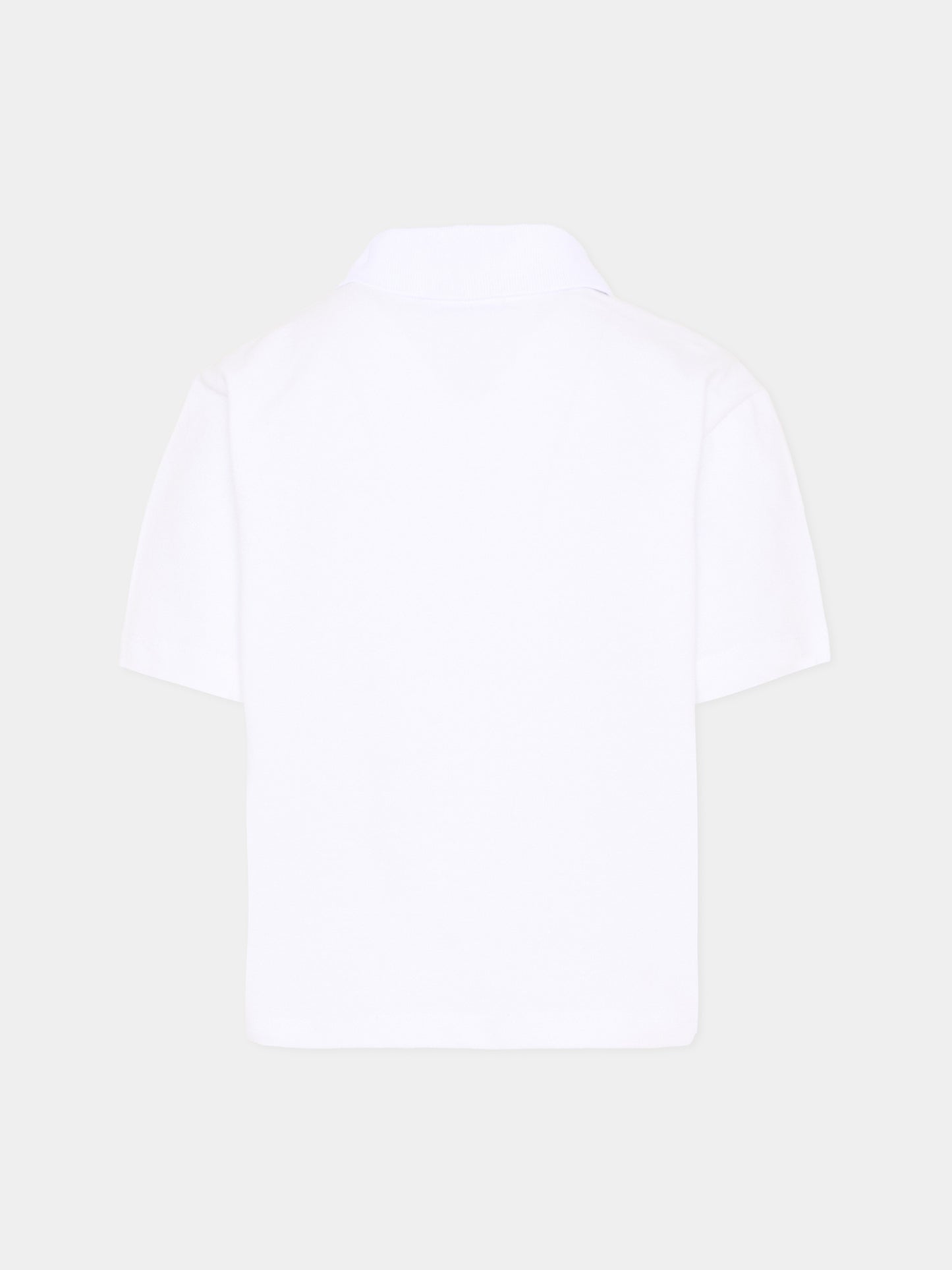 Polo bianca per bambino con logo,Msgm Kids,S6MSJBPO299 001