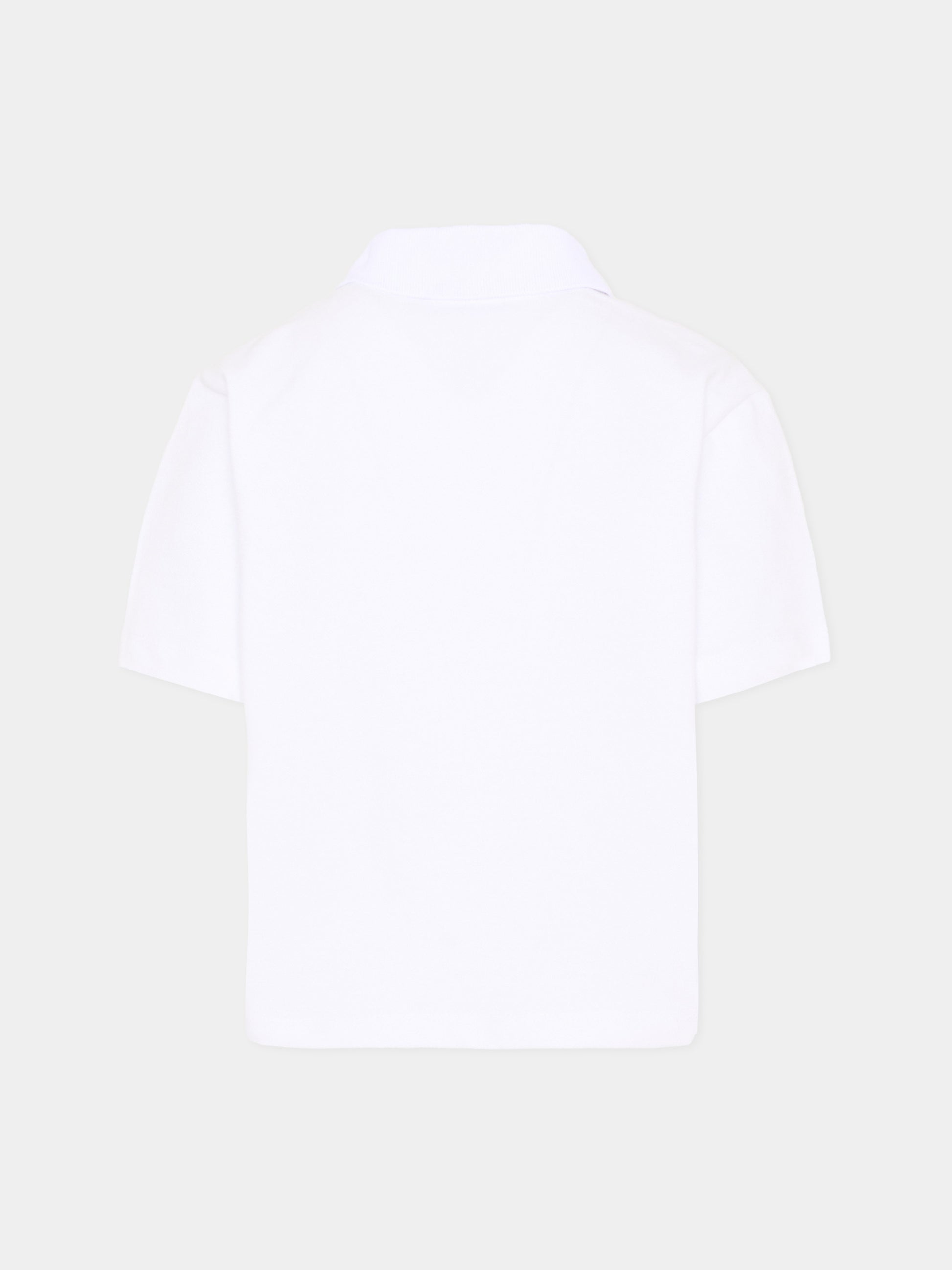Polo bianca per bambino con logo,Msgm Kids,S6MSJBPO299 001
