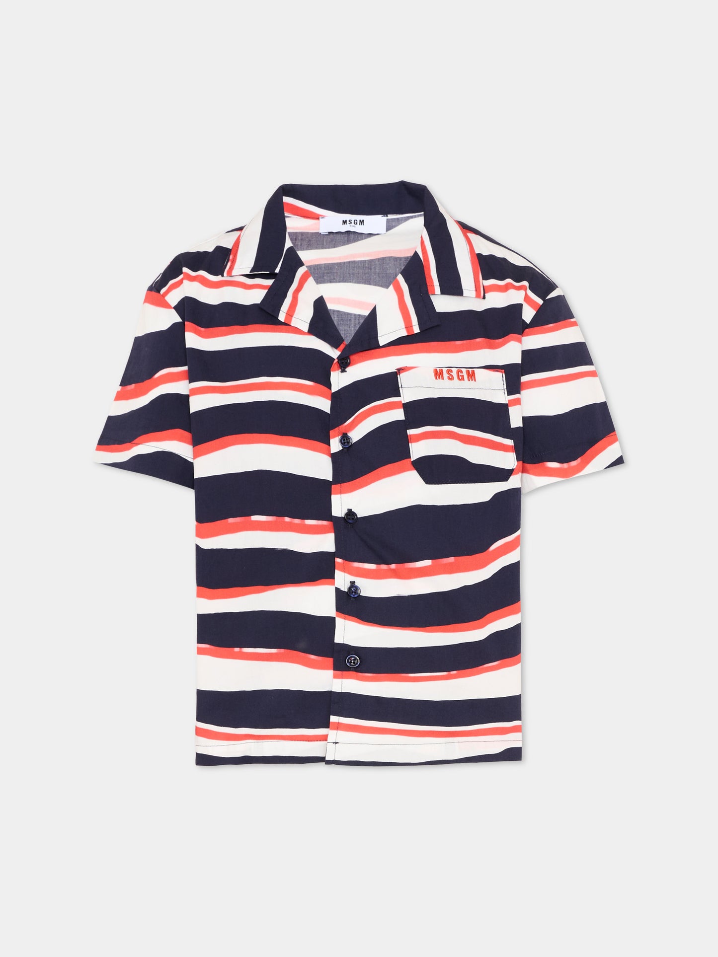 Camicia multicolor per bambino con logo,Msgm Kids,S6MSJBSI301 MS072