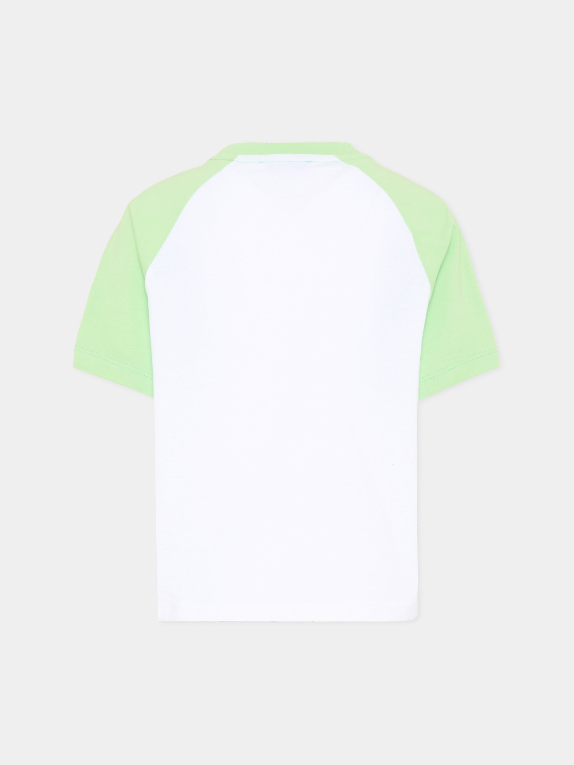 T-Shirt bianca per bambino con logo varsity,Msgm Kids,S6MSJBTH060 001/77