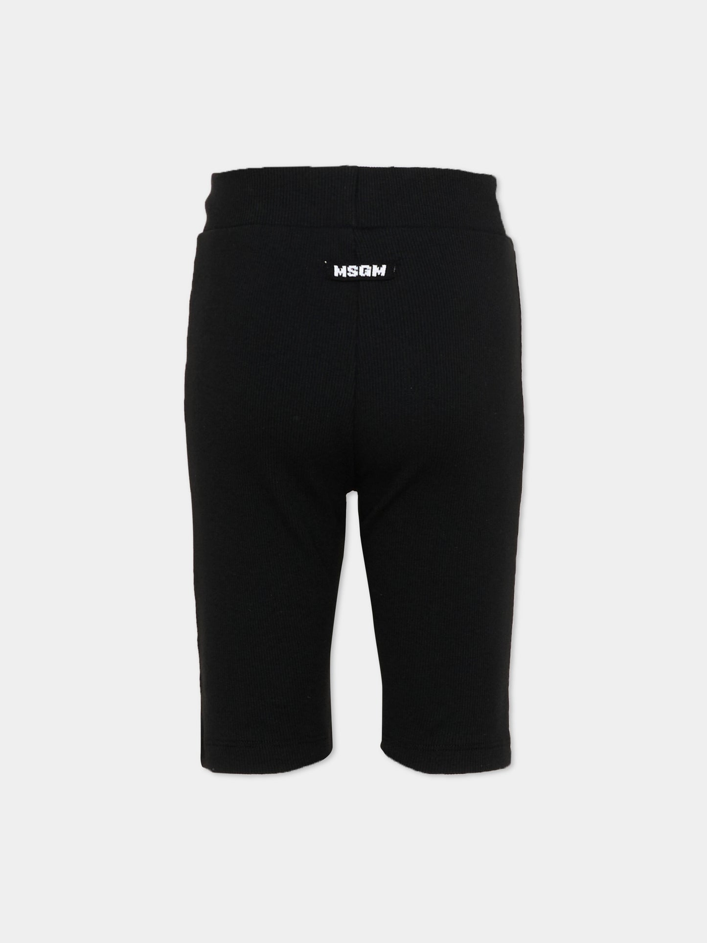 Shorts sportivi neri per bambina con logo,Msgm Kids,S6MSJGCI230 110