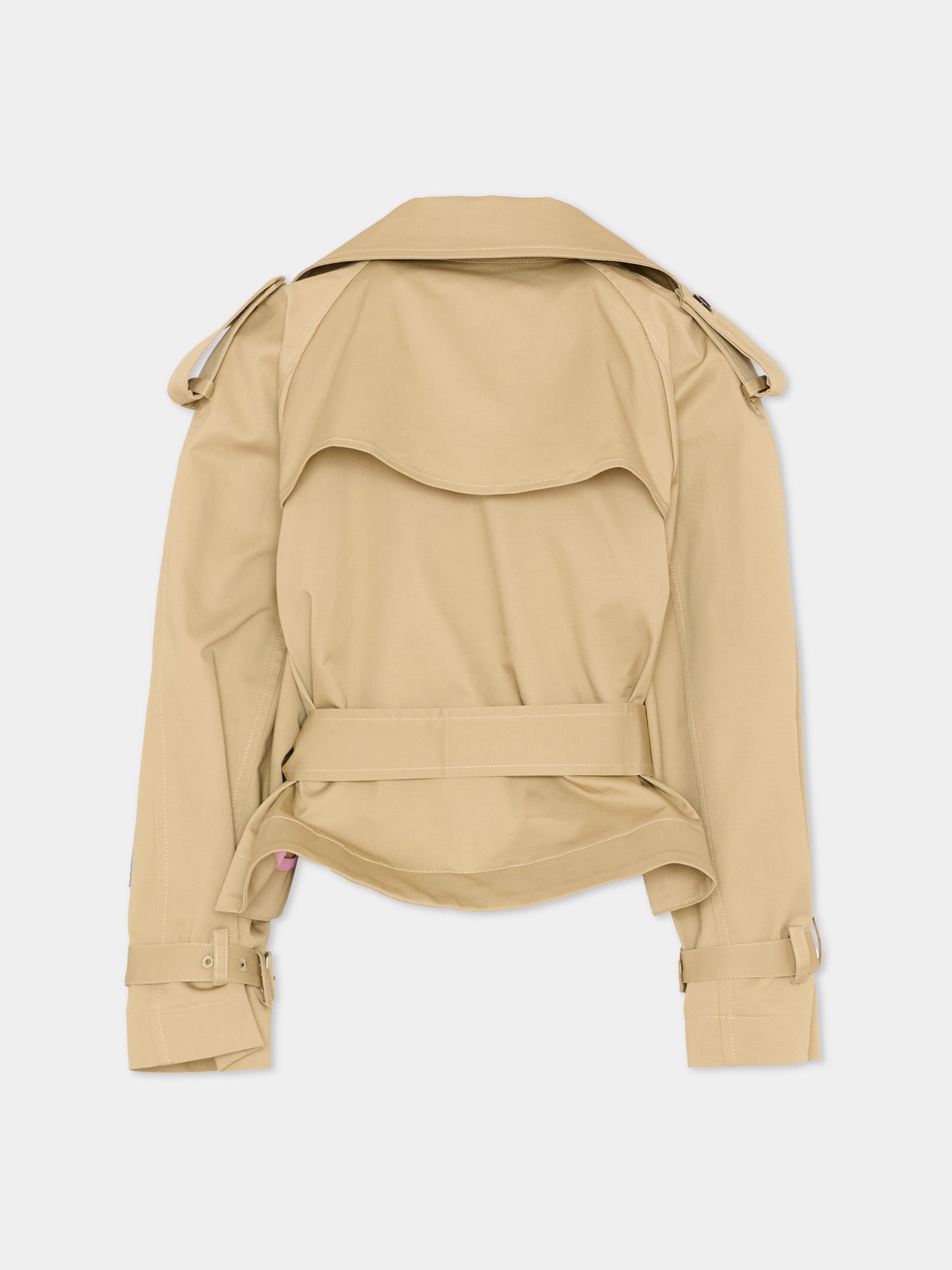 Trench beige per bambina corto,Msgm Kids,S6MSJGJK132 015