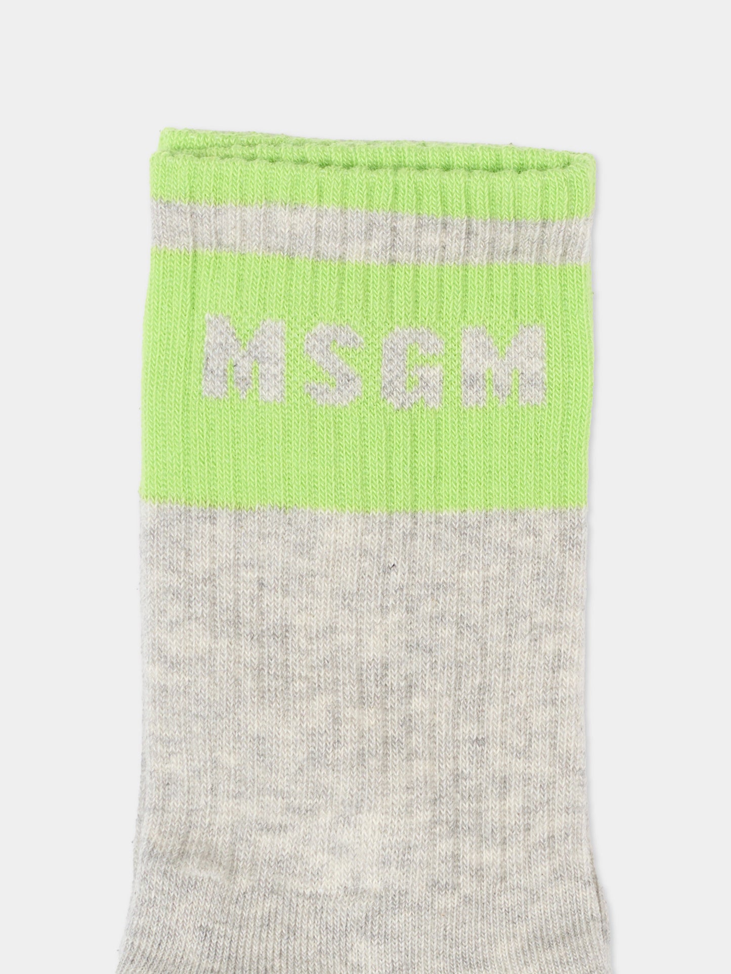 Calzini grigi per bambina con logo,Msgm Kids,S6MSJGSO032 271/01