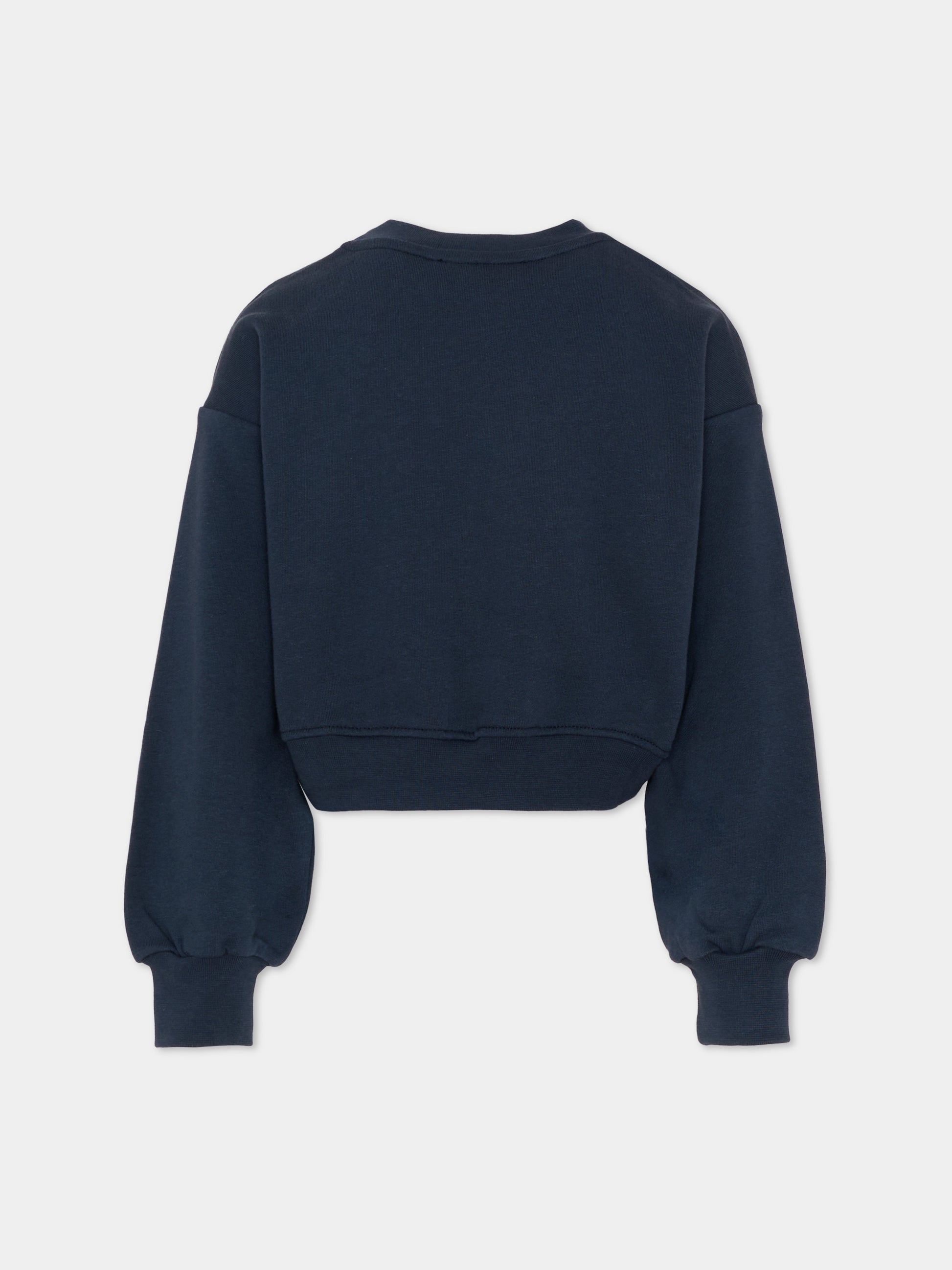 Felpa blu per bambina con logo,Msgm Kids,S6MSJGSW181 MS072