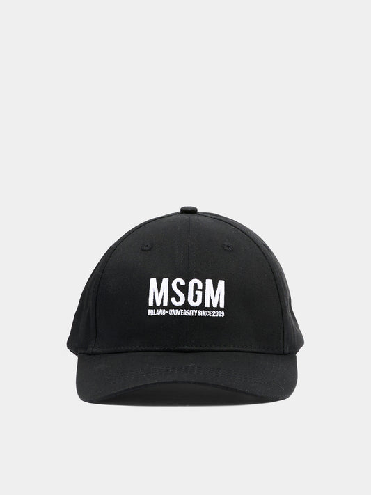 Cappello nero per bambini con logo,Msgm Kids,S6MSJUBC019 110