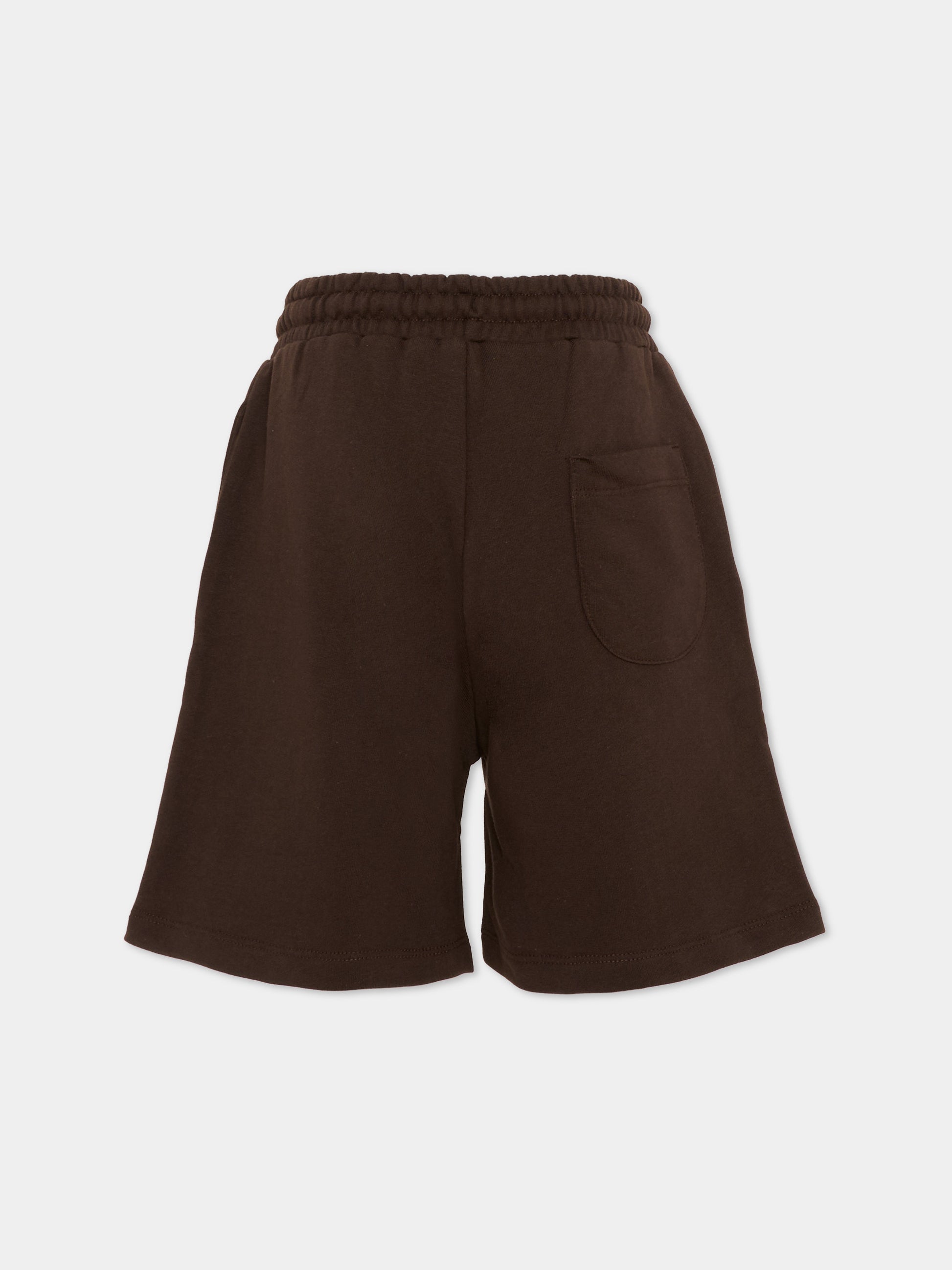 Shorts sportivi marroni per bambini con logo,Msgm Kids,S6MSJUBE018 943