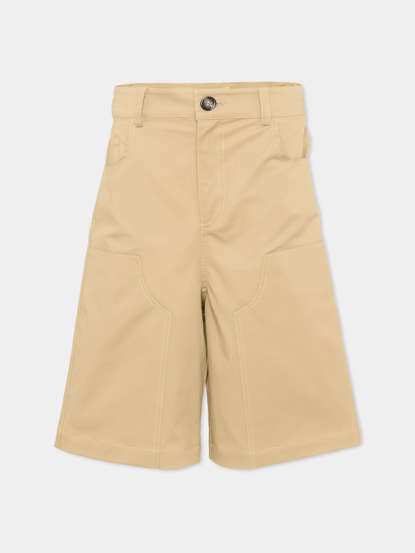 Shorts beige per bambini,Msgm Kids,S6MSJUBE130 015