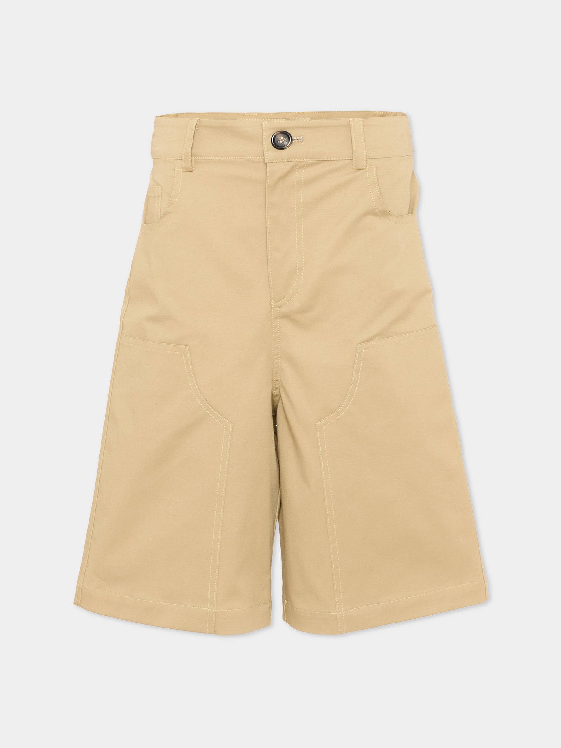 Shorts beige per bambini,Msgm Kids,S6MSJUBE130 015