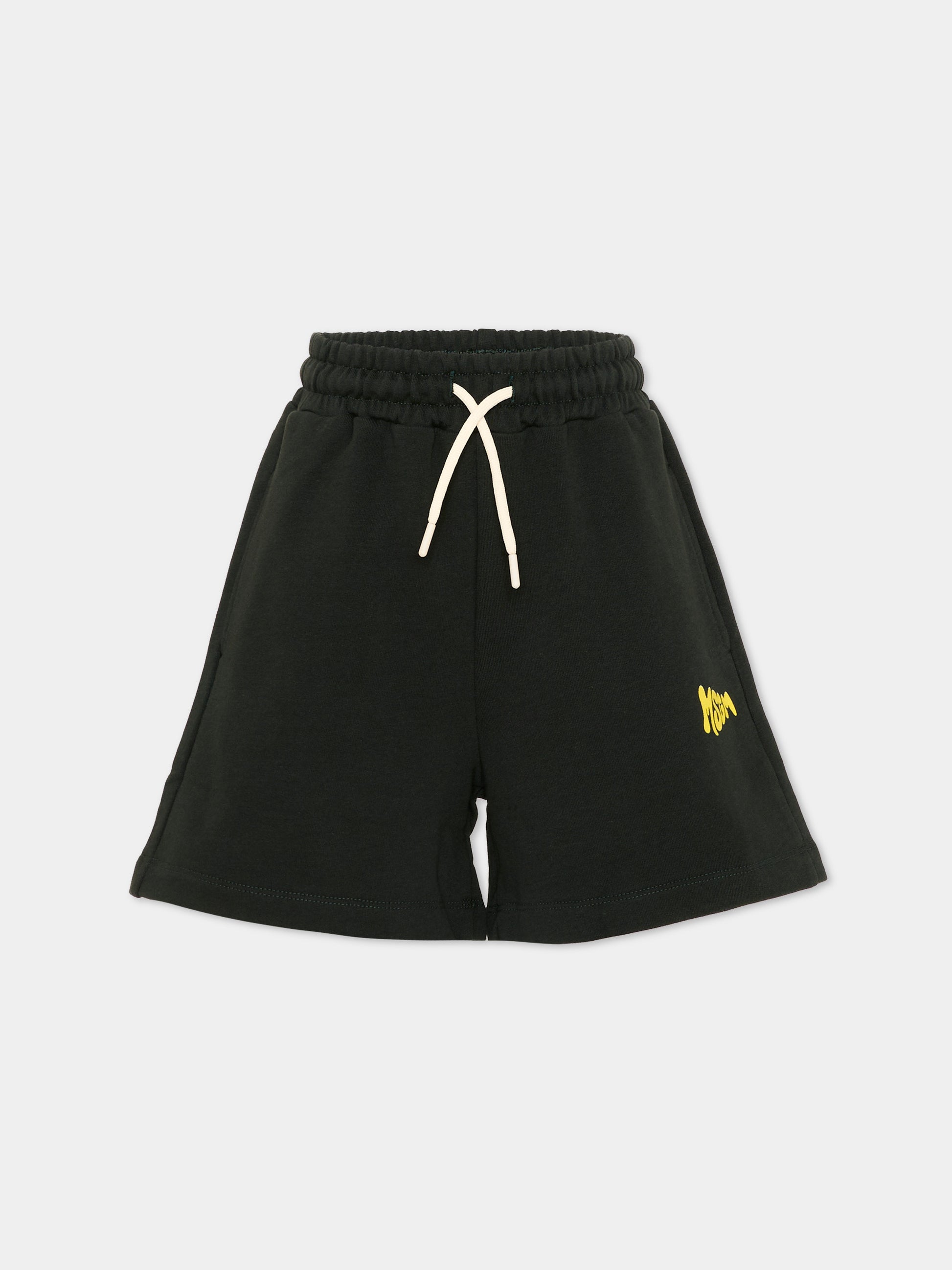 Shorts sportivi neri per bambini con logo,Msgm Kids,S6MSJUBE221 MS040