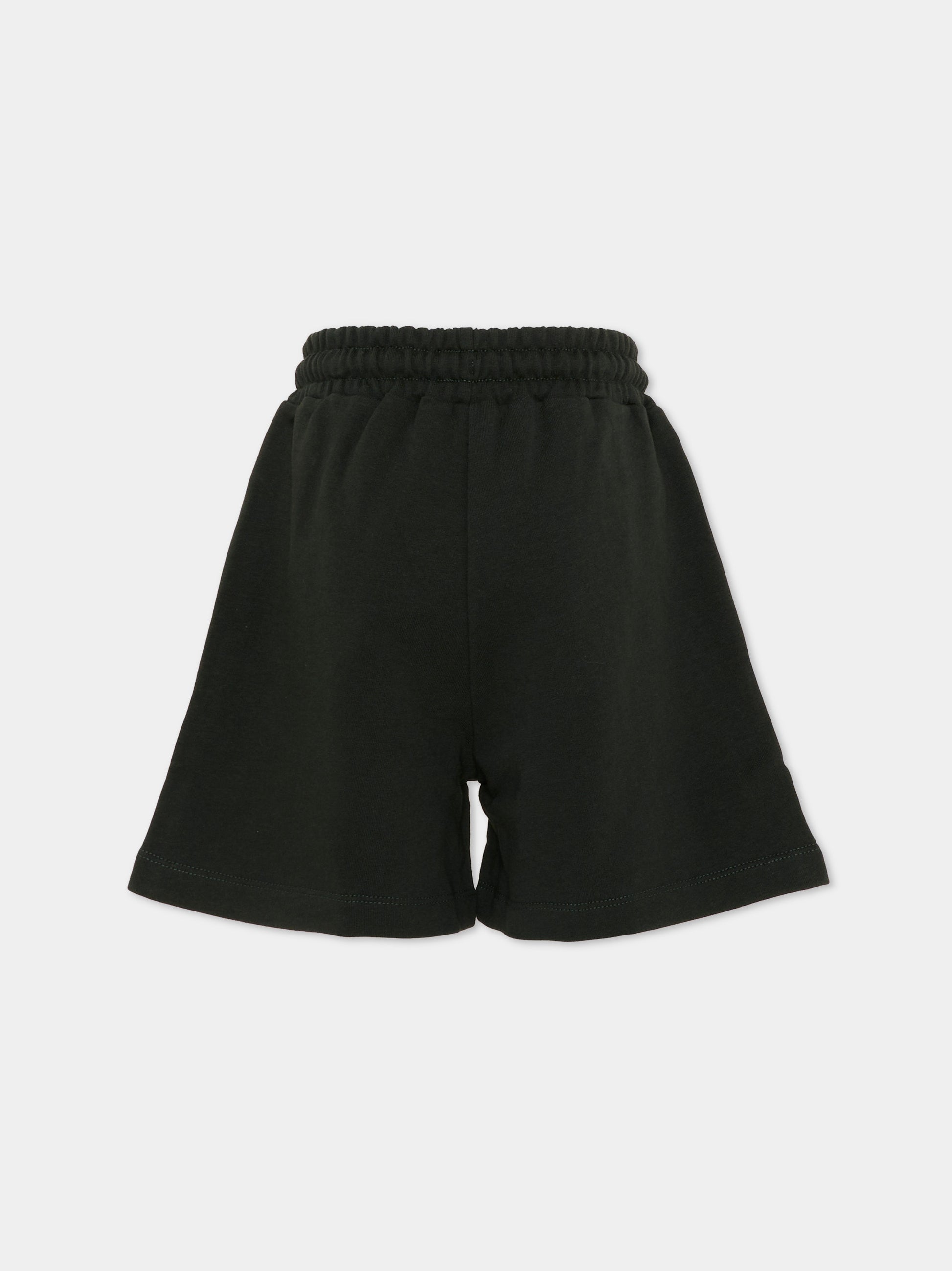Shorts sportivi neri per bambini con logo,Msgm Kids,S6MSJUBE221 MS040