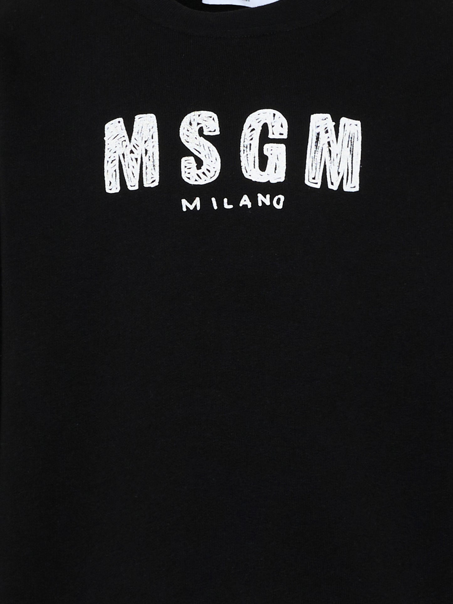 Felpa nera per bambini con logo,Msgm Kids,S6MSJUSW008 110