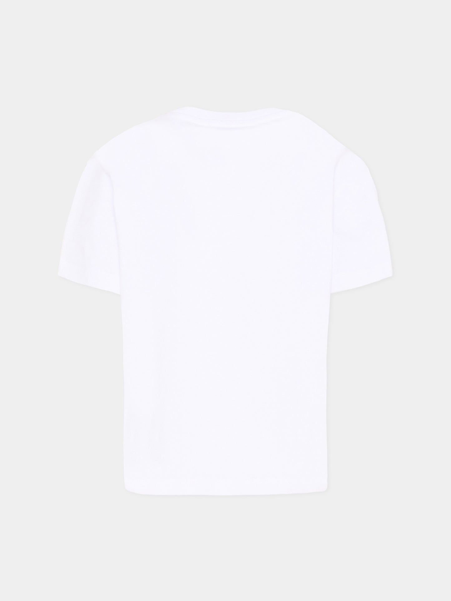 T-Shirt bianca per bambini con logo,Msgm Kids,S6MSJUTH004 001