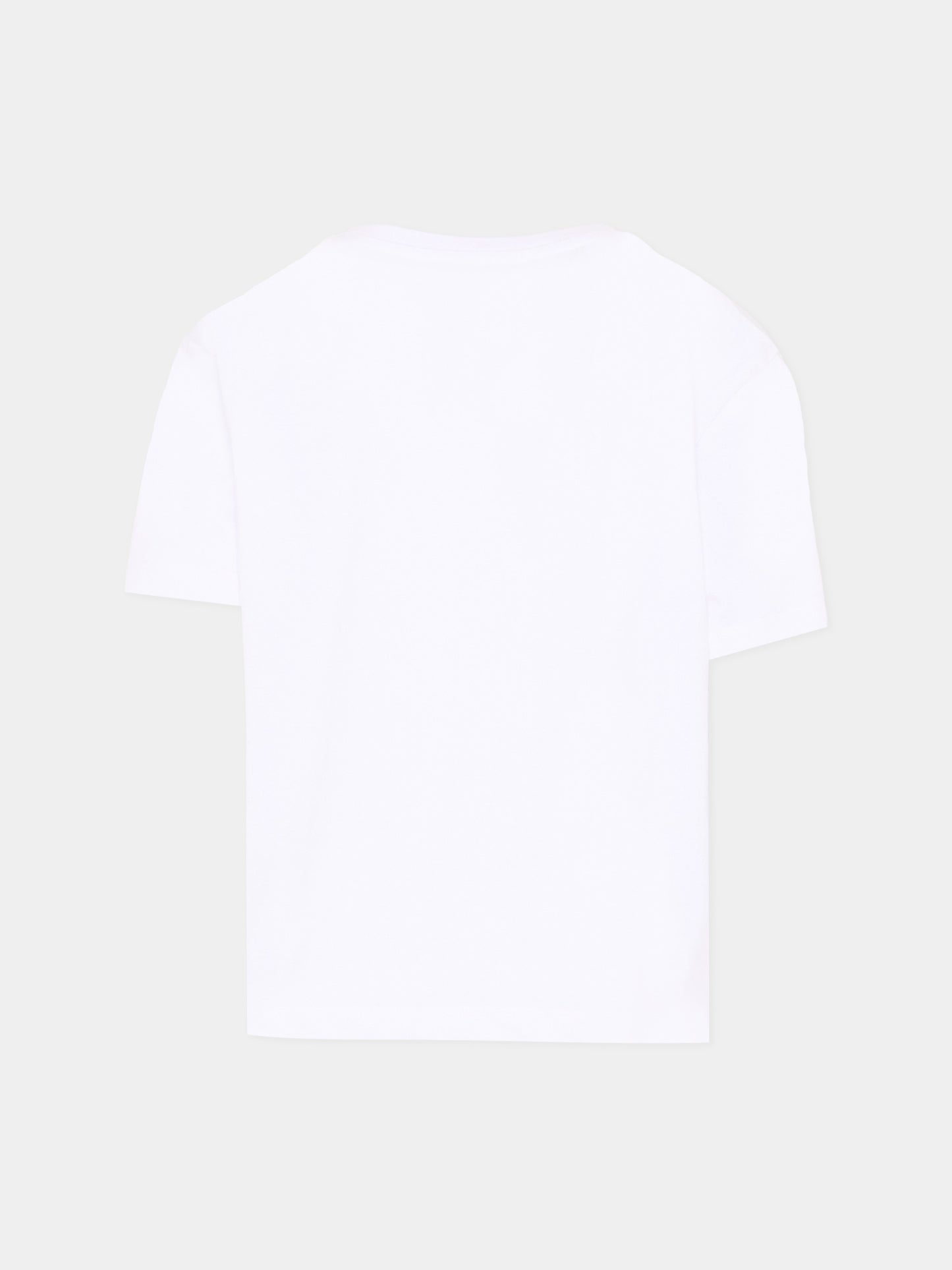 T-Shirt bianca per bambini con logo,Msgm Kids,S6MSJUTH051 001