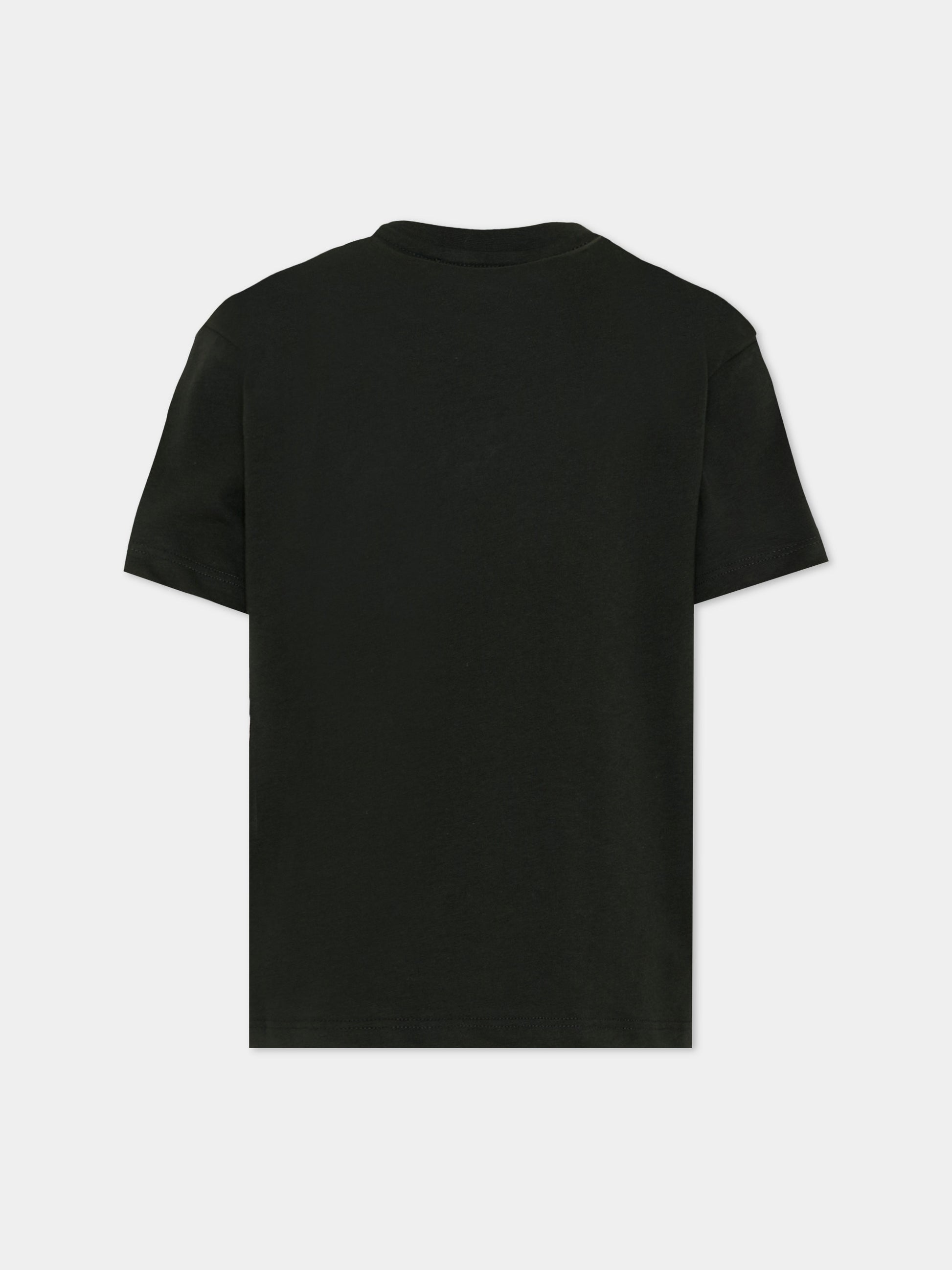 T-Shirt nera per bambini con logo,Msgm Kids,S6MSJUTH222 MS040