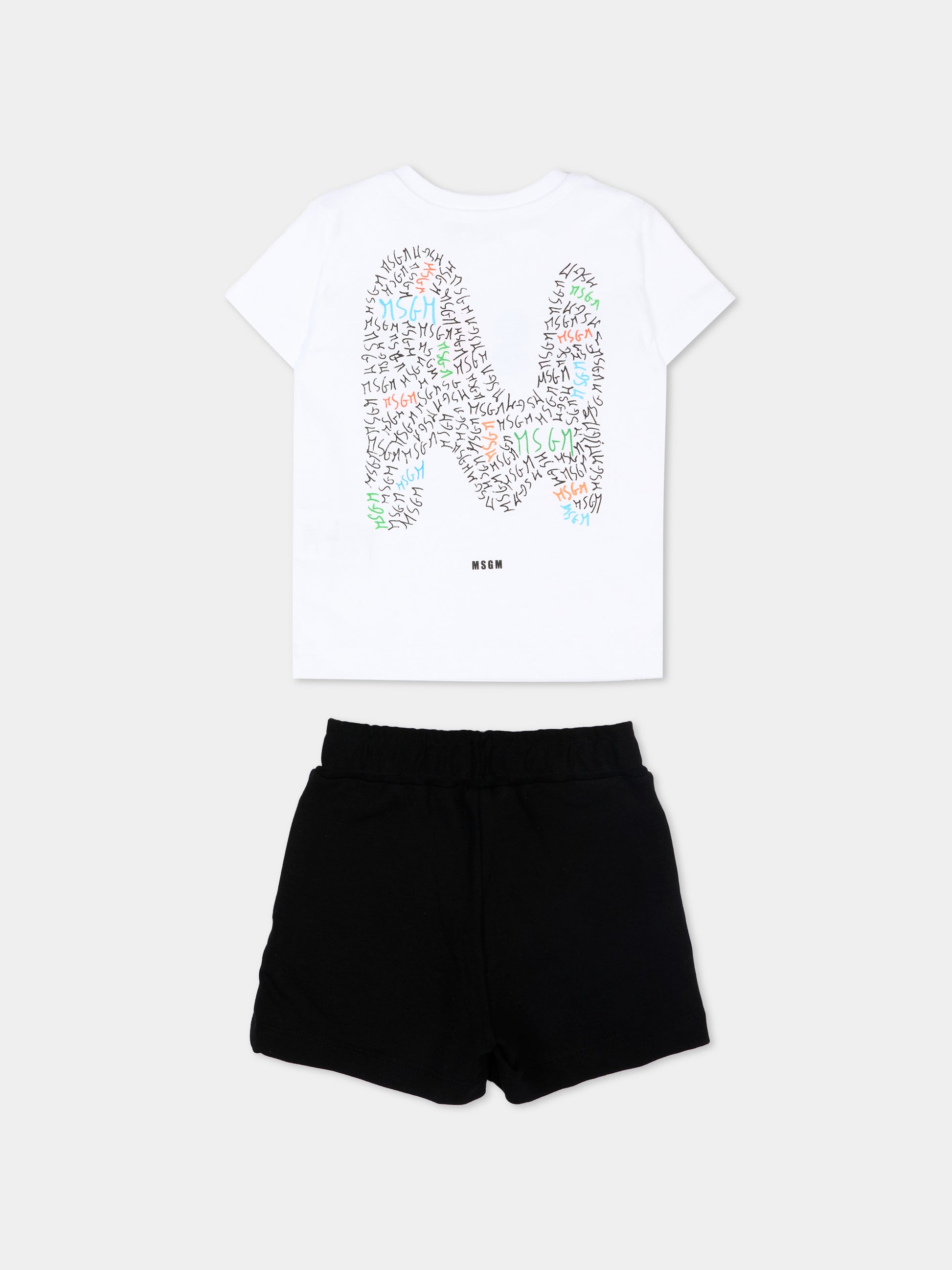 Completo sportivo nero per neonato con logo,Msgm Kids,S6MSNBTR271 001/01