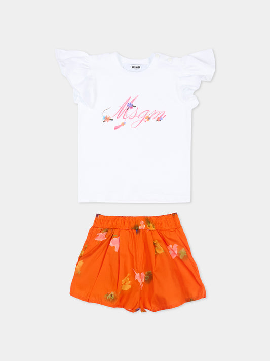 Completo sportivo multicolor per neonata con logo,Msgm Kids,S6MSNGTR268 001/84