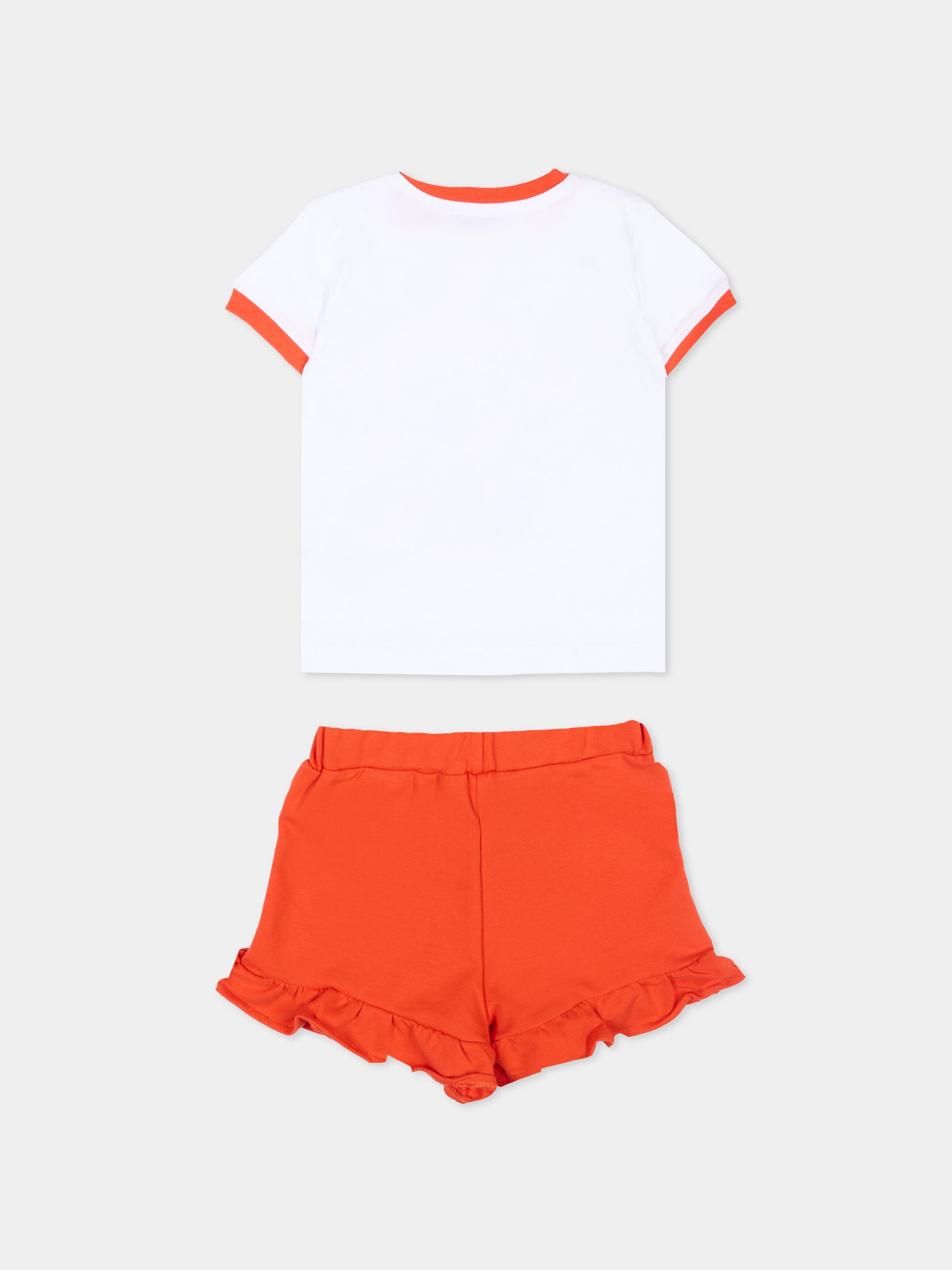 Completo sportivo multicolor per neonata con stampa gatto,Msgm Kids,S6MSNGTR269 001/84
