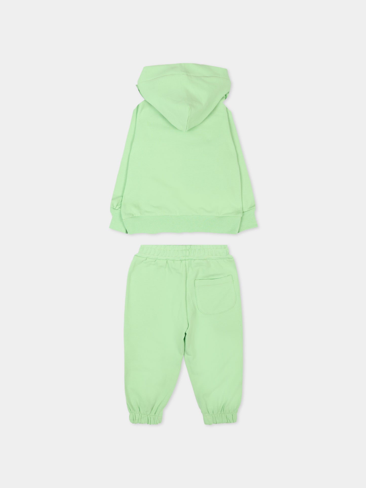 Completo sportivo verde per neonati con logo,Msgm Kids,S6MSUNSF265 MS077