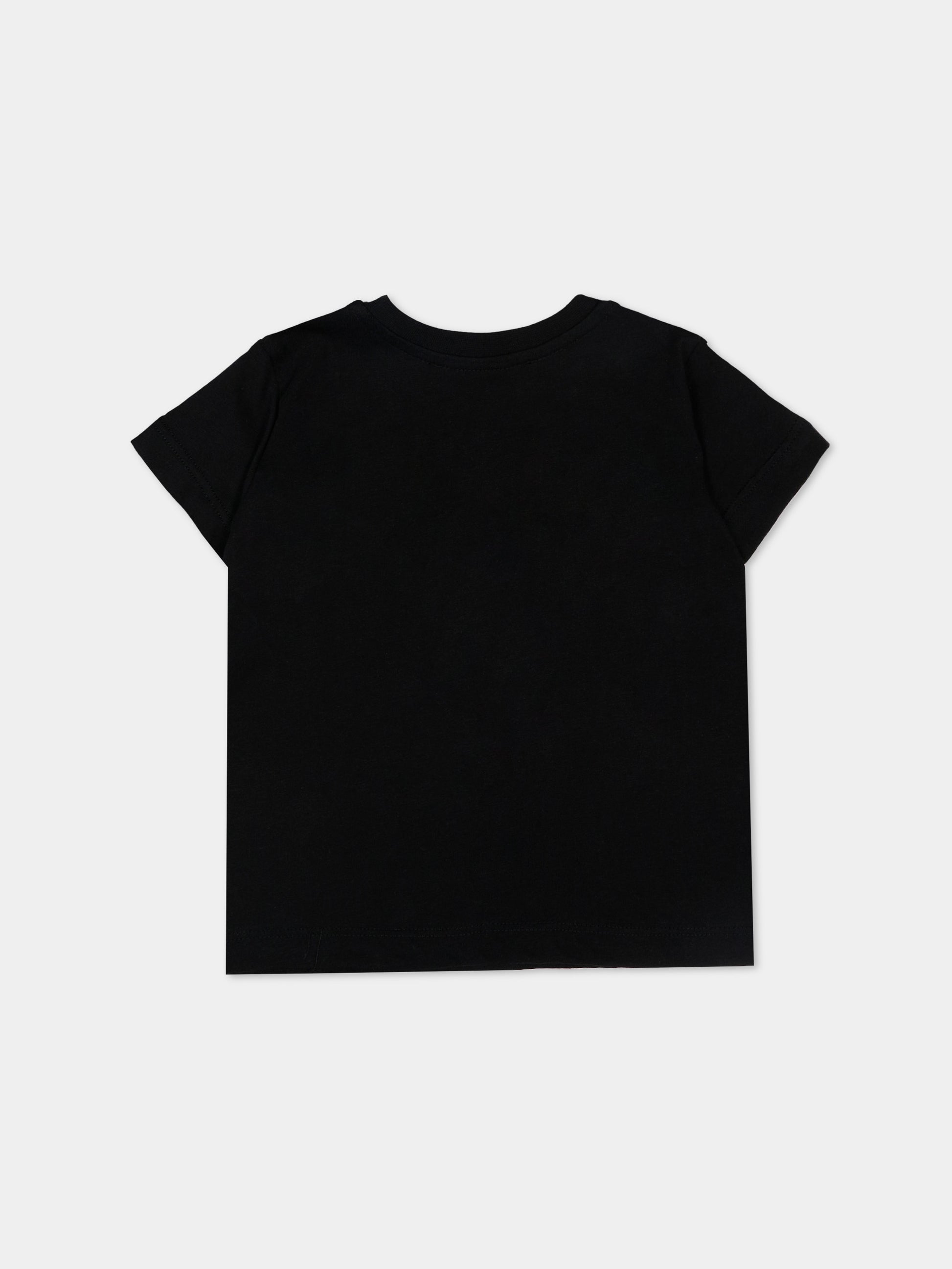 T-Shirt nera per neonata con logo,Msgm Kids,S6MSUNTH266 110/88