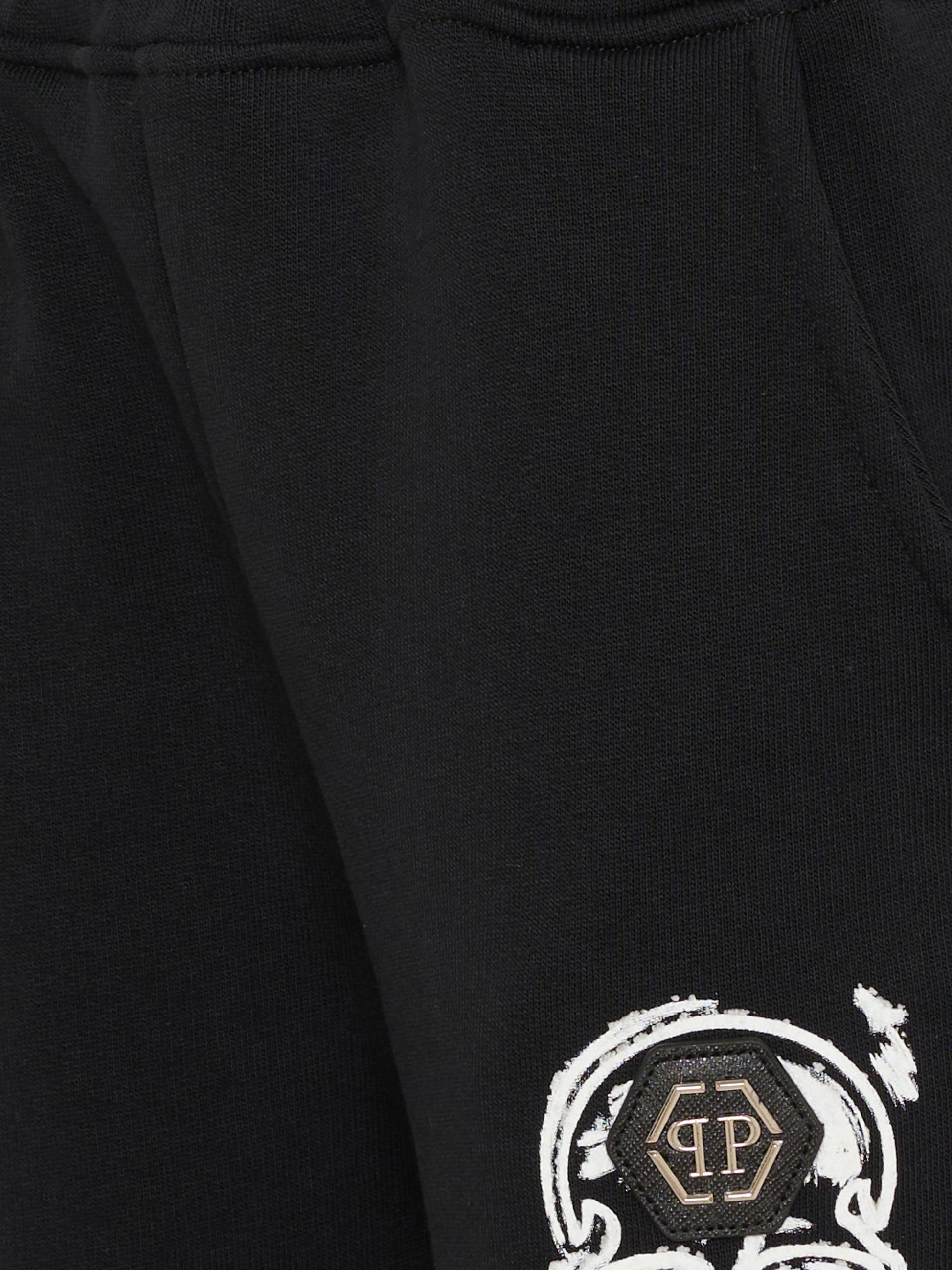 Pantaloni neri per bambino con teschio,Philipp Plein Junior,S6PHJBFP047 110