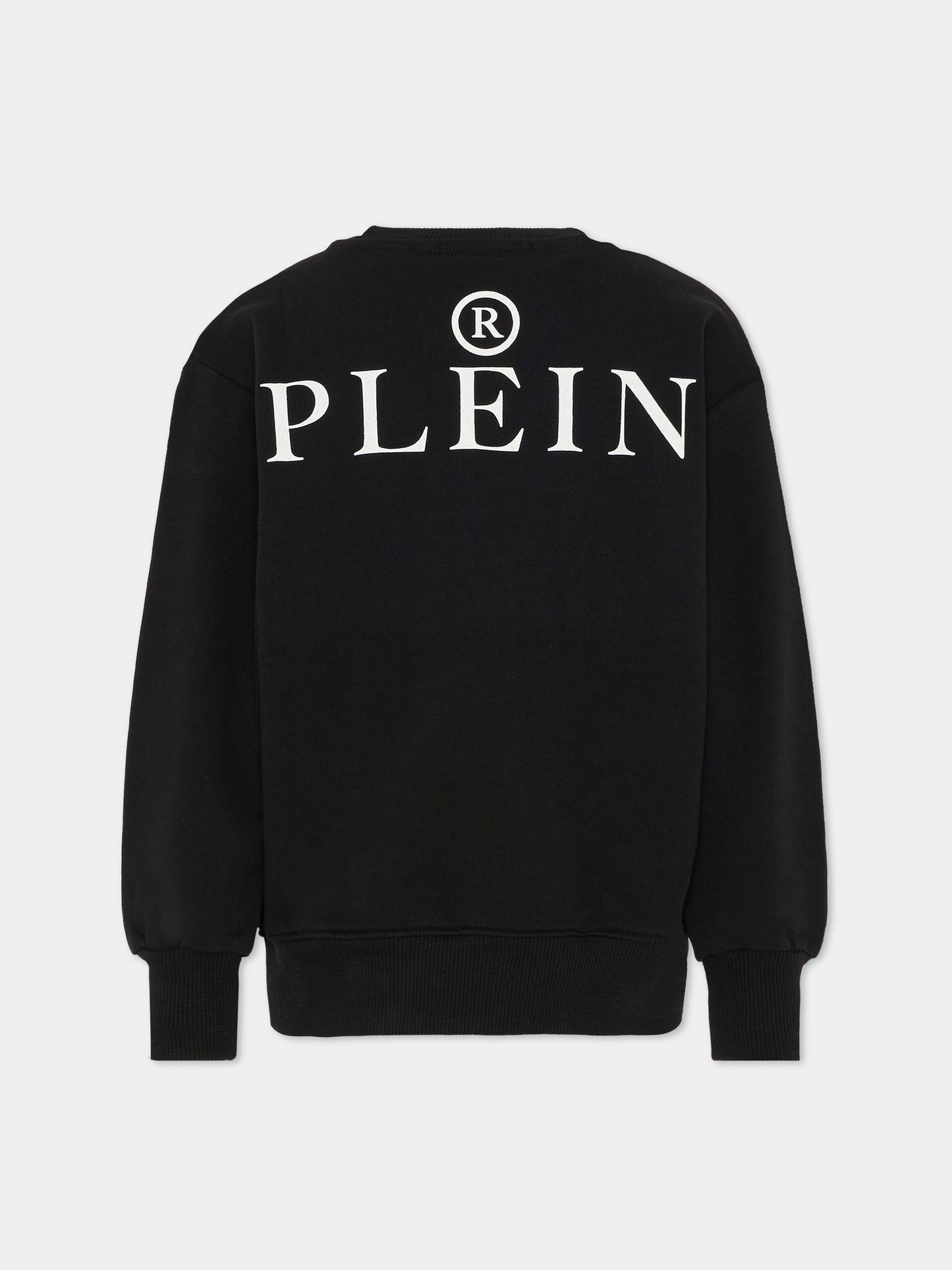 Felpa nera per bambino con teschio,Philipp Plein Junior,S6PHJBSW042 110