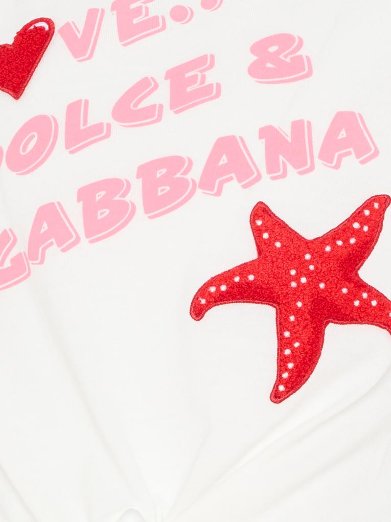 T-shirt bianca cropped per bambina con logo,Dolce & Gabbana Kids,L5JTQF G7PWF W0111
