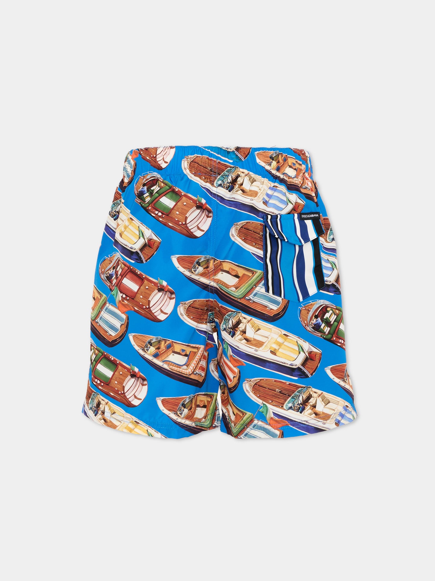 Boxer mare multicolor per bambino con barche,Dolce & Gabbana Kids,L4J818 ON0D4 HT5YT