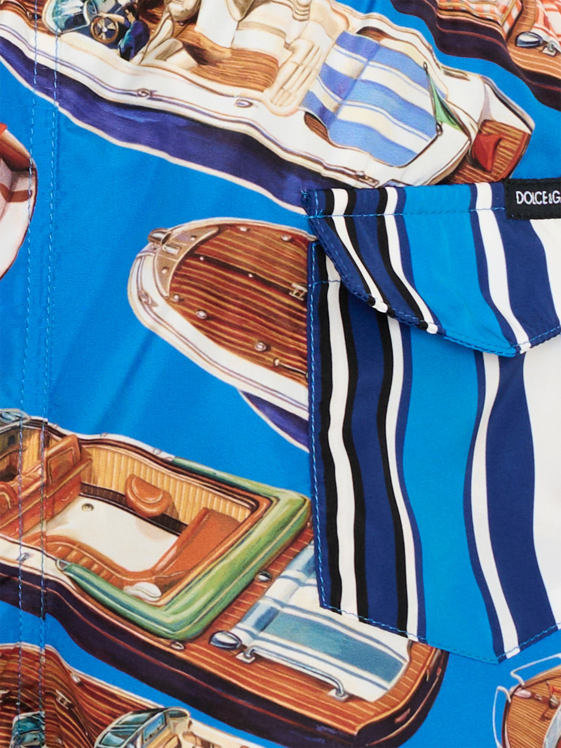 Boxer mare multicolor per bambino con barche,Dolce & Gabbana Kids,L4J818 ON0D4 HT5YT