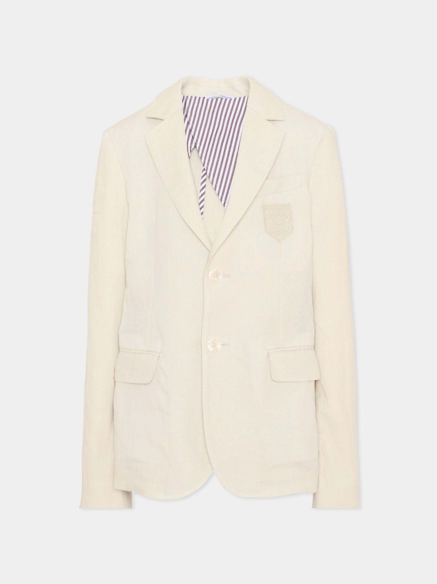 Giacche beige per bambino con logo,Dolce & Gabbana Kids,L41E97 FU4LH A3791