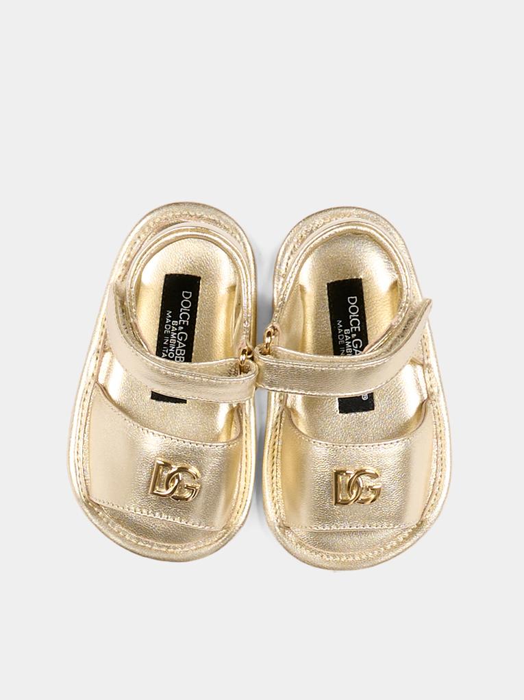 Sandali oro per neonata in nappa,Dolce & Gabbana Kids,DK0157 AJ133 80988