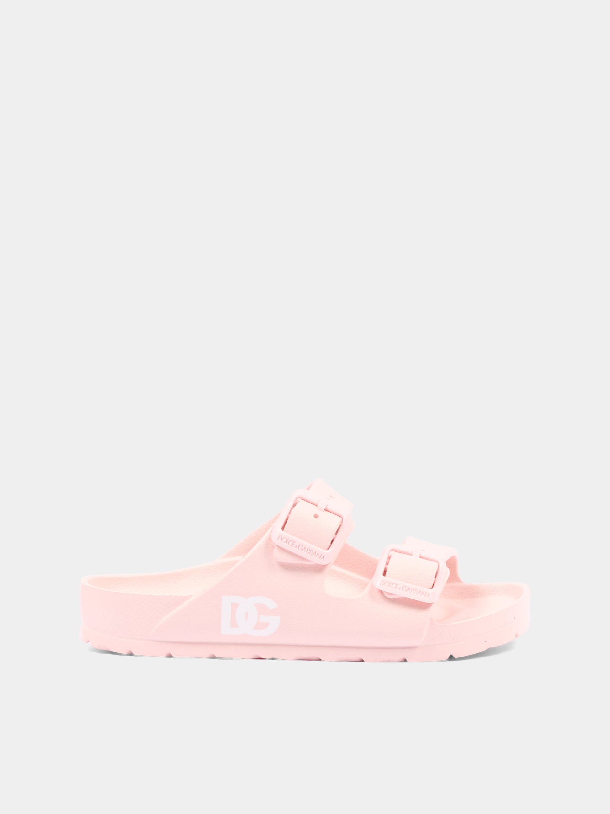 Ciabatte rosa per bambina con logo,Dolce & Gabbana Kids,DD0324 A5103 80400