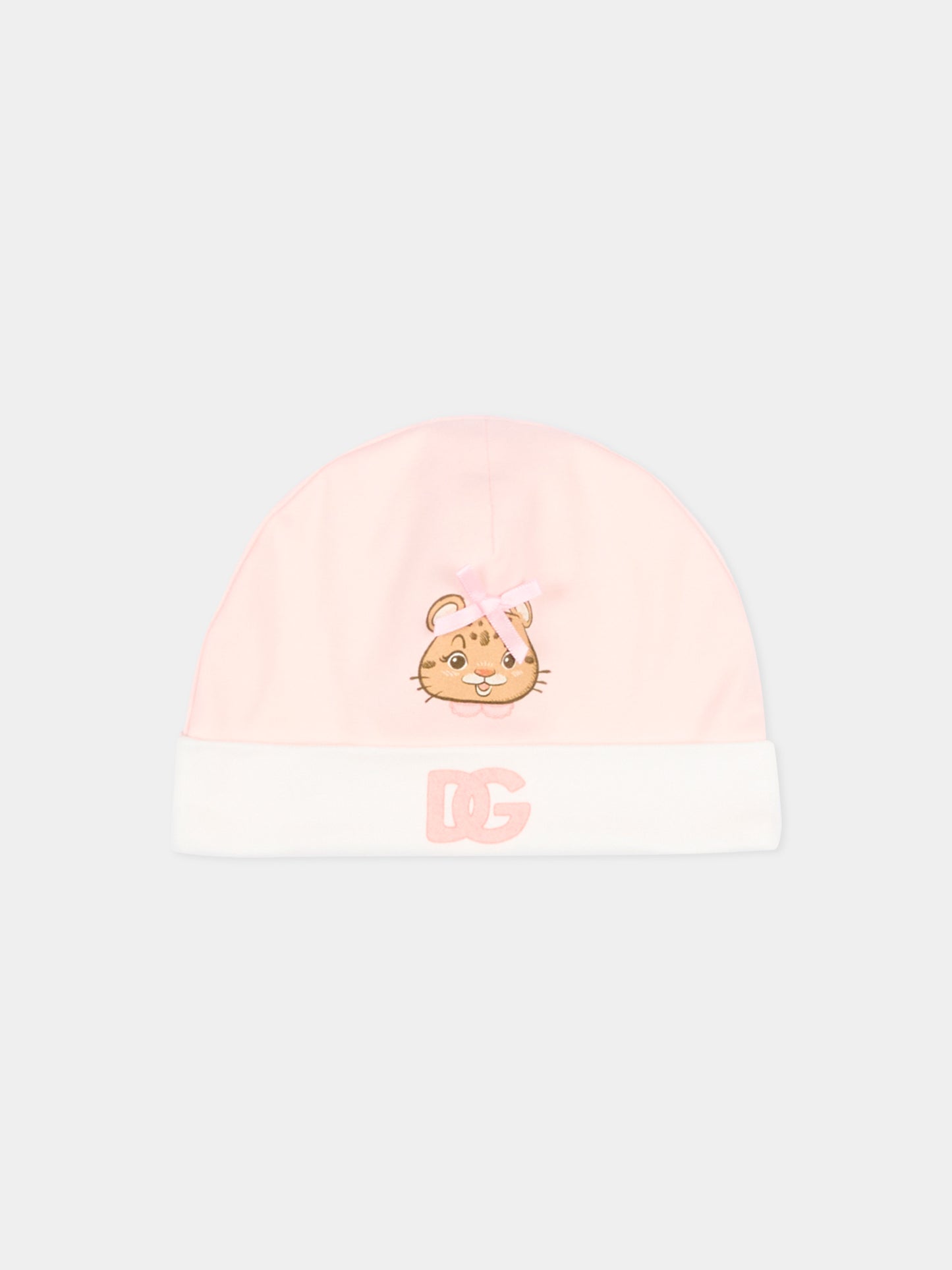 Set tutina rosa per neonata con logo,Dolce & Gabbana Kids,L2JO4T G7PNO S9000