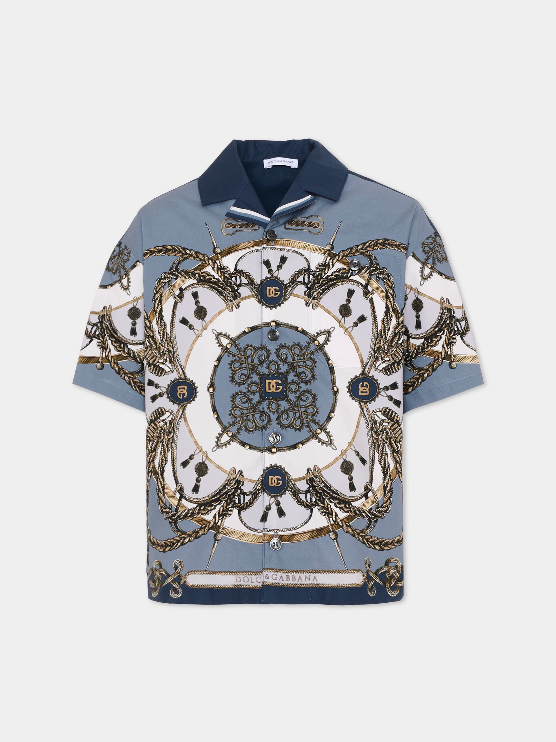 Camicia multicolor per bambino con stampa corde,Dolce & Gabbana Kids,L44S81 FI5NQ HT5XB