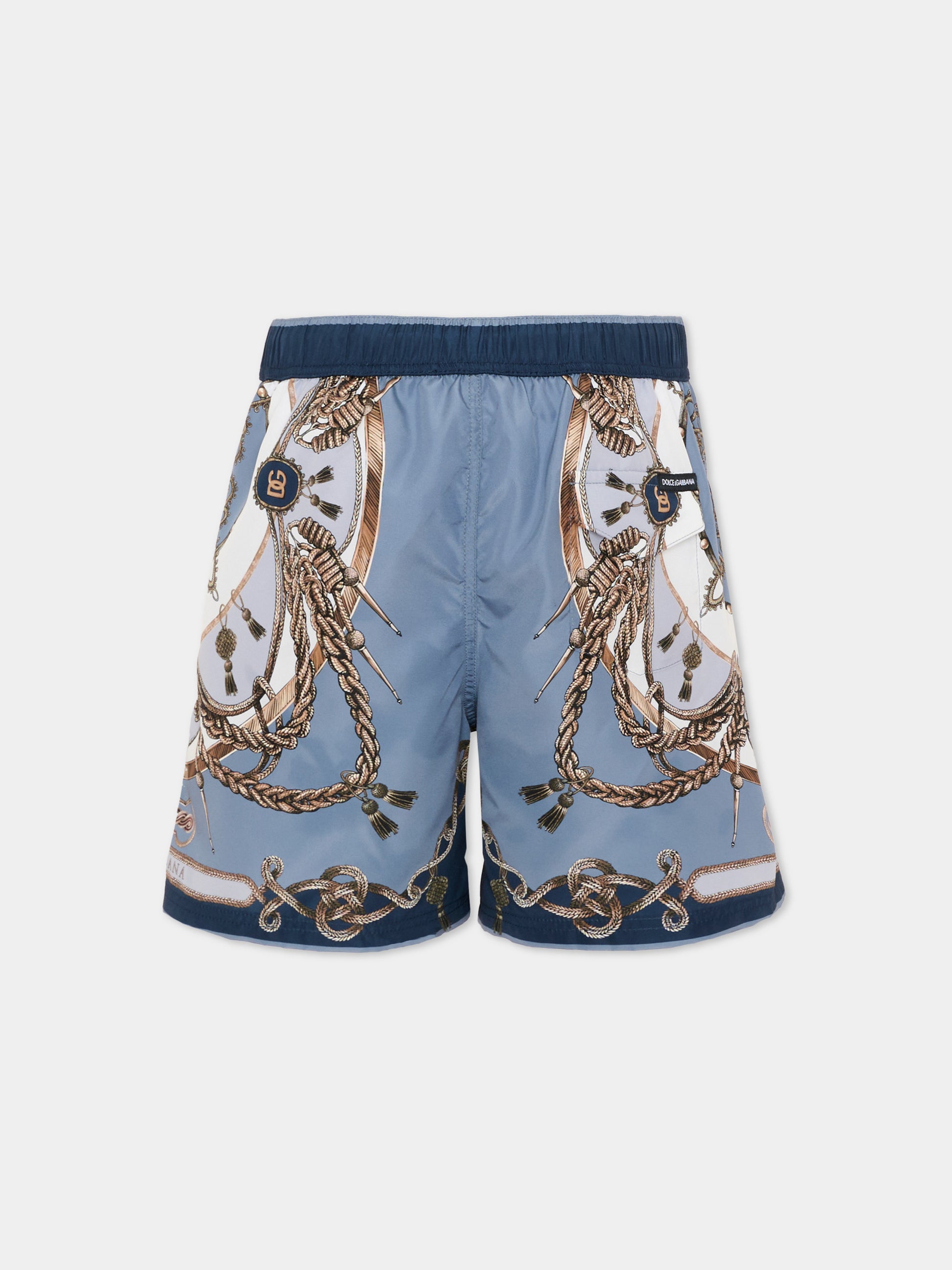 Boxer mare multicolor per bambino stampa marina,Dolce & Gabbana Kids,L4J850 ON0CO HT5XB
