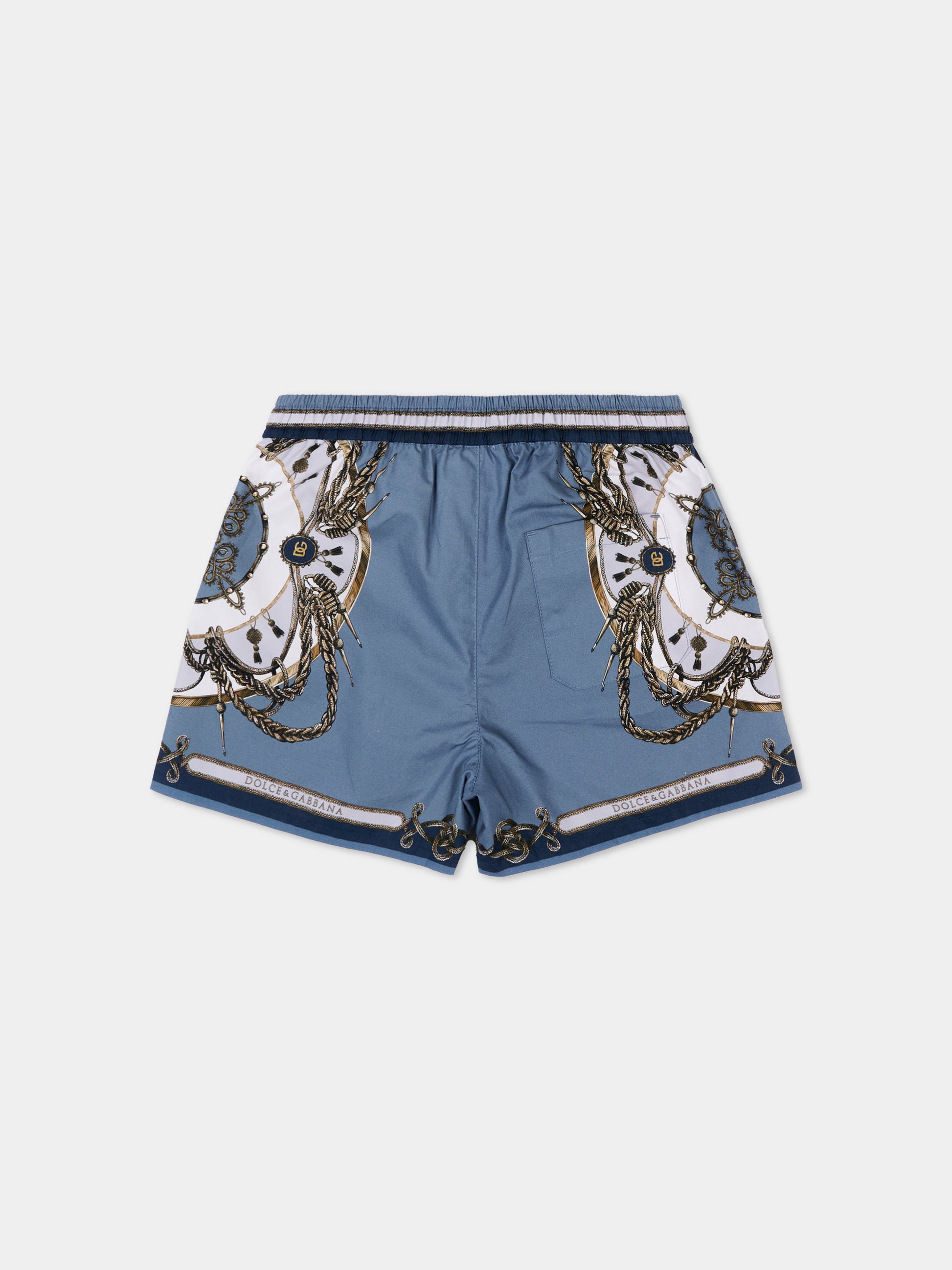 Shorts multicolor per neonato con stampa corde,Dolce & Gabbana Kids,L14Q07 FI5NQ HT5XB