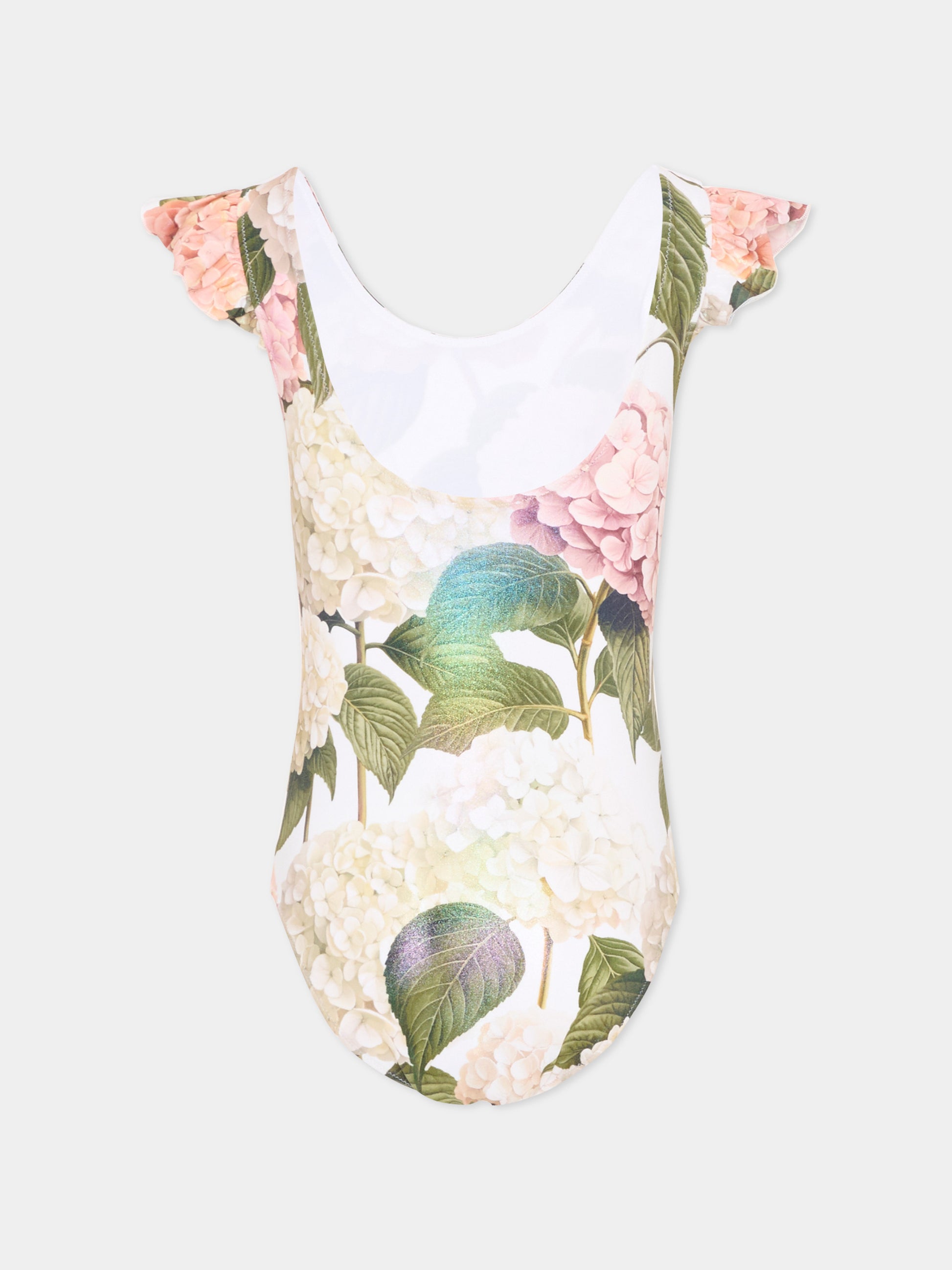 Costume intero multicolor per bambina con stampa floreale,Dolce & Gabbana Kids,L5J869 ON0CB HA5XG