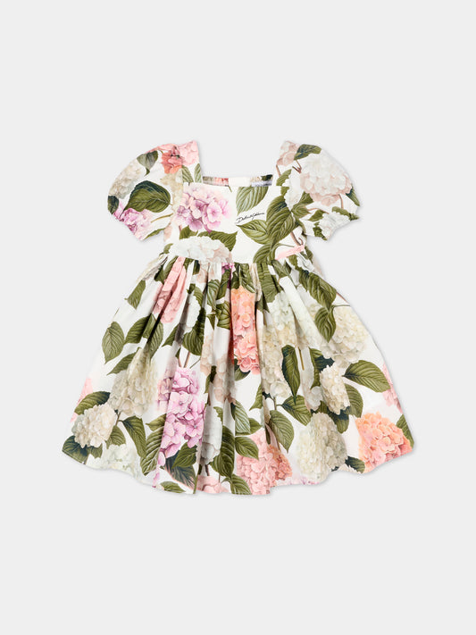 Abito multicolor per neonata floreale,Dolce & Gabbana Kids,L24DF4 HS5UG HA5XG