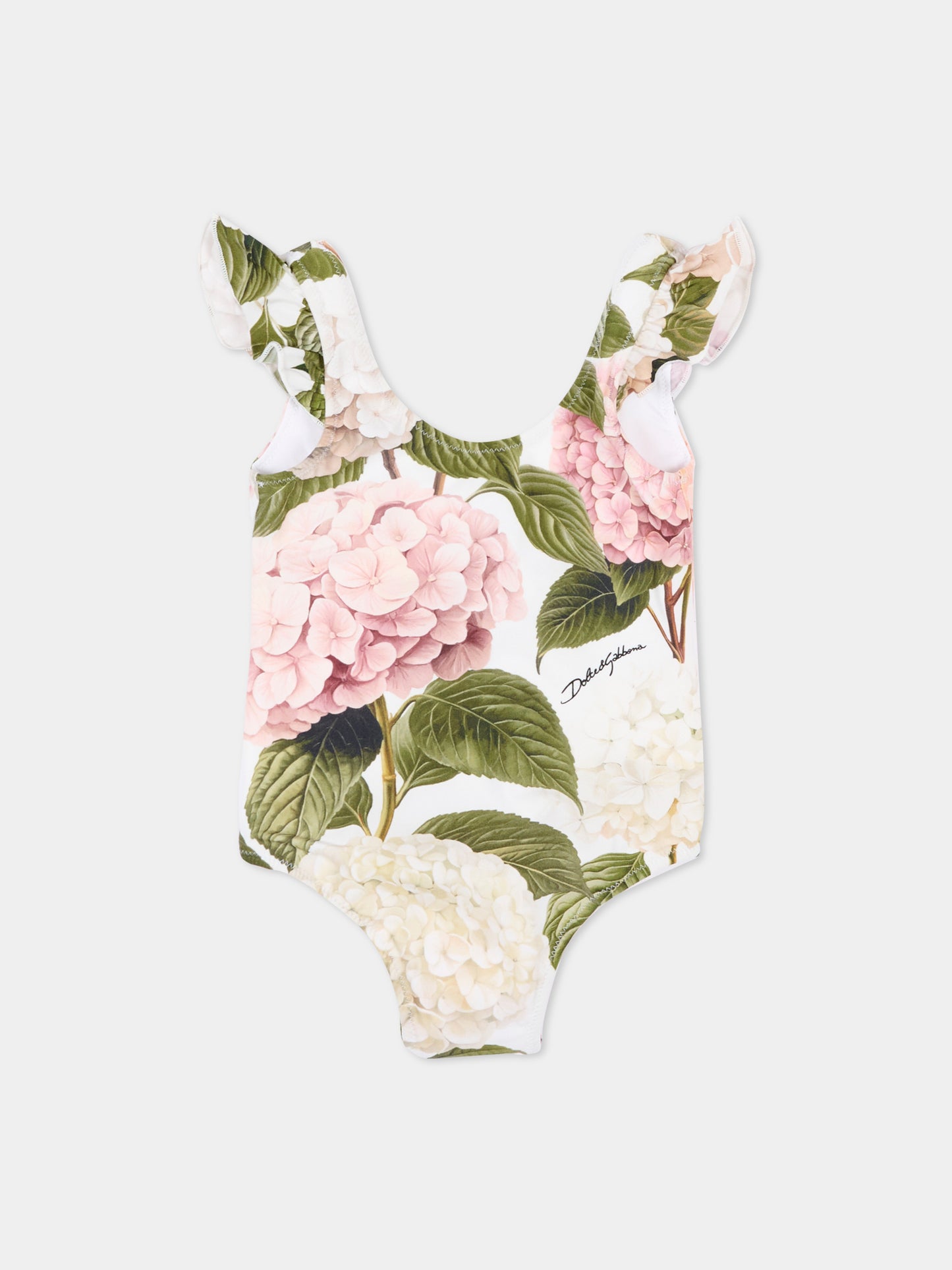 Costume intero multicolor per neonata floreale,Dolce & Gabbana Kids,L2J869 ON0CC HA5XG