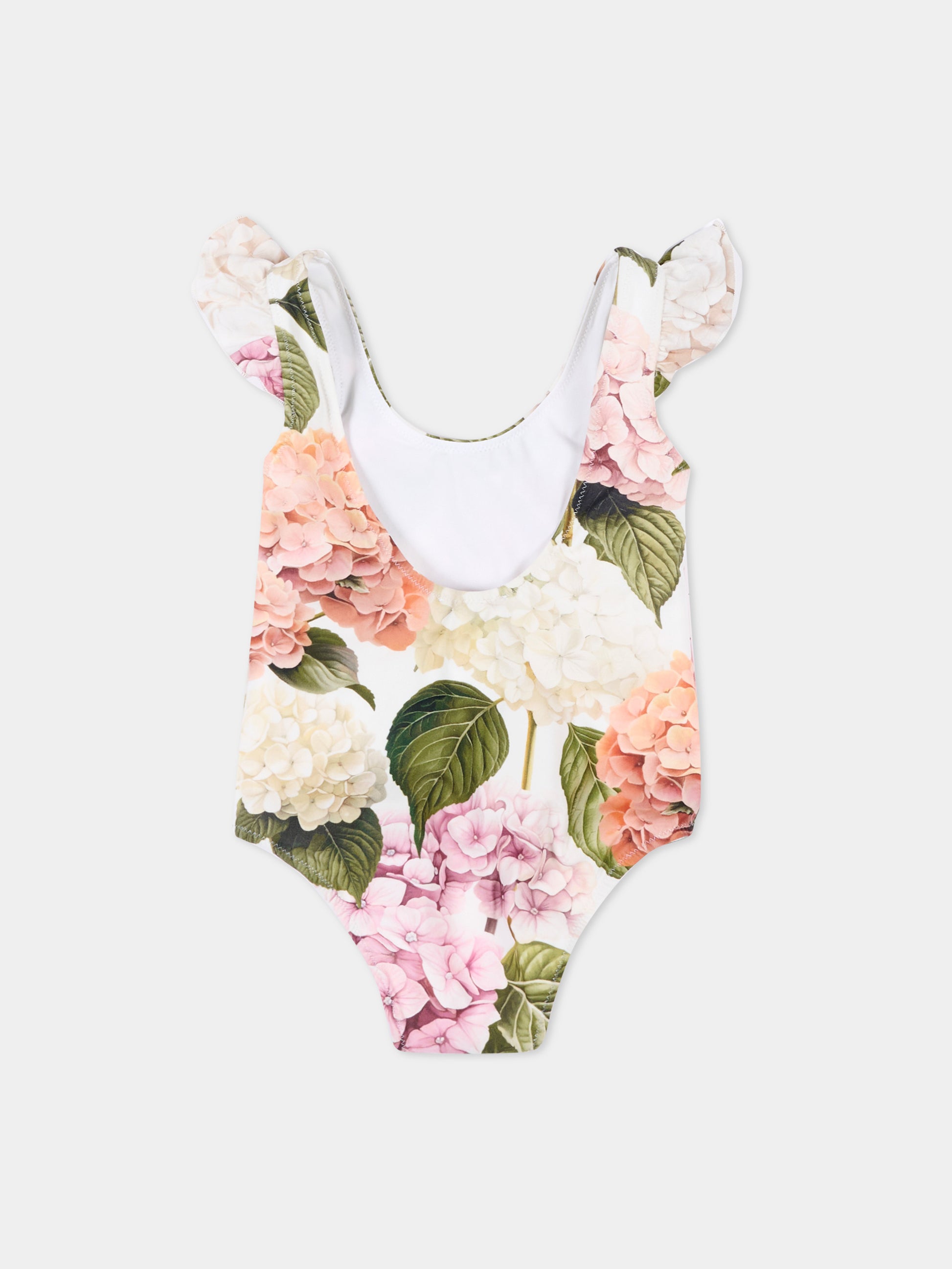 Costume intero multicolor per neonata floreale,Dolce & Gabbana Kids,L2J869 ON0CC HA5XG