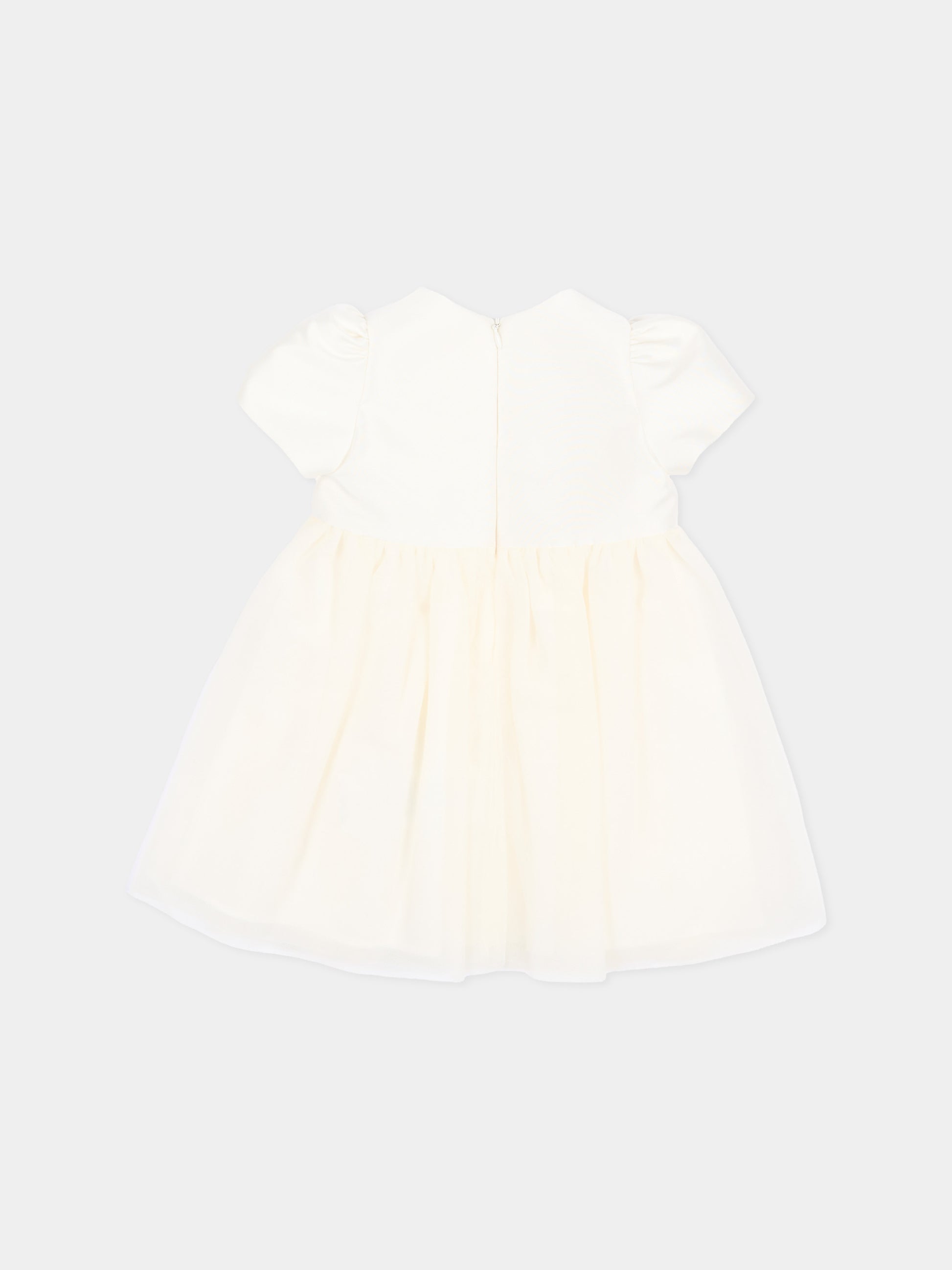 Abito avorio per neonata con fiori,Simonetta,SY1021-T0002 102