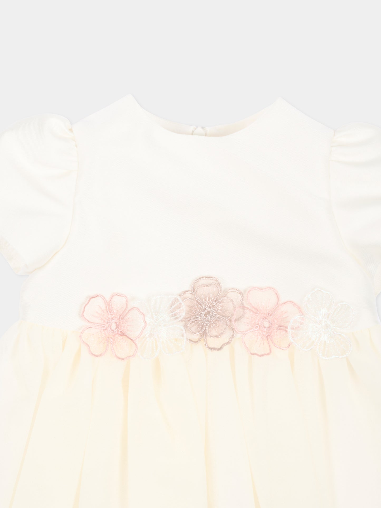 Abito avorio per neonata con fiori,Simonetta,SY1021-T0002 102