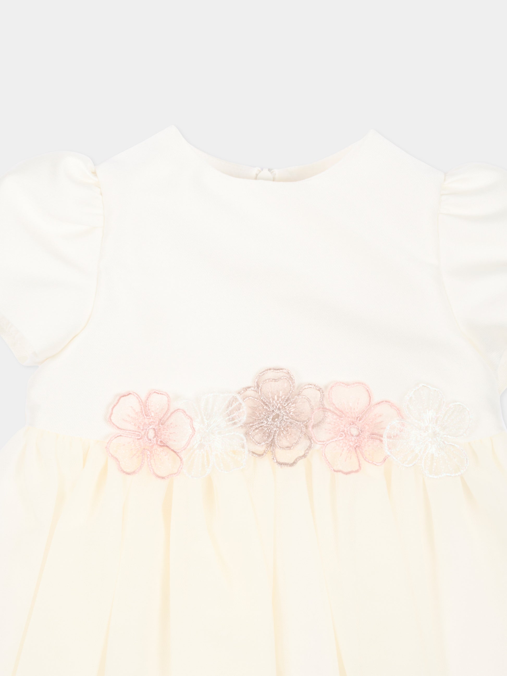 Abito avorio per neonata con fiori,Simonetta,SY1021-T0002 102