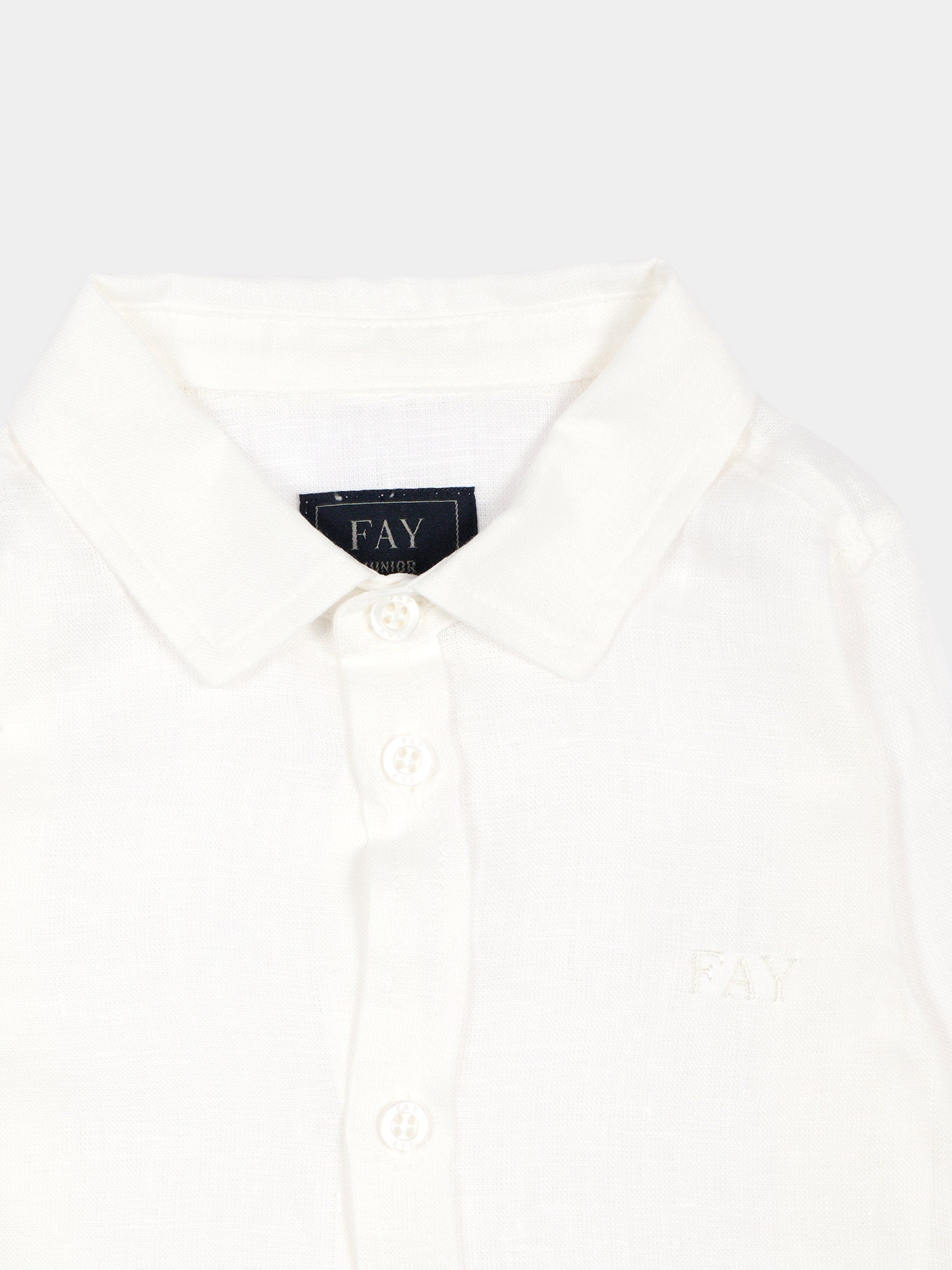 Camicia avorio per neonato con logo,Fay Kids,FY5500 Z3681 101